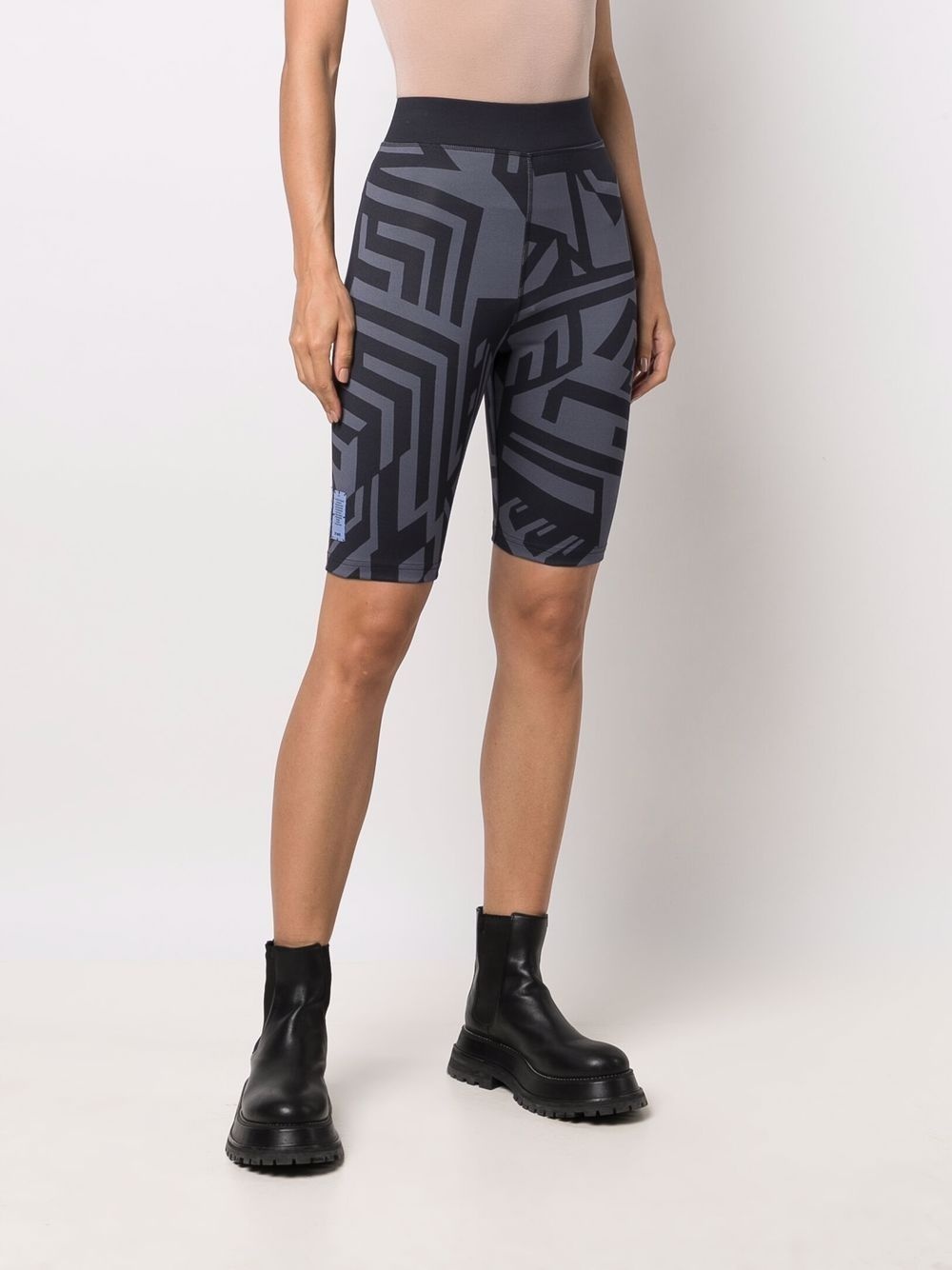 stretch-design abstract print shorts - 3