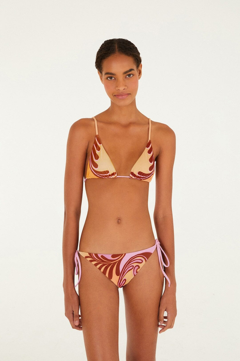 Soft Yellow Arabesc Triangle Bikini Top 5