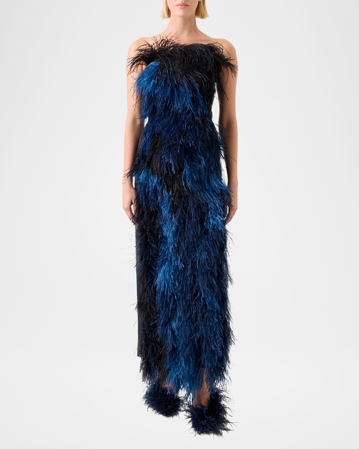 Strapless Ostrich Feather Gown - 2