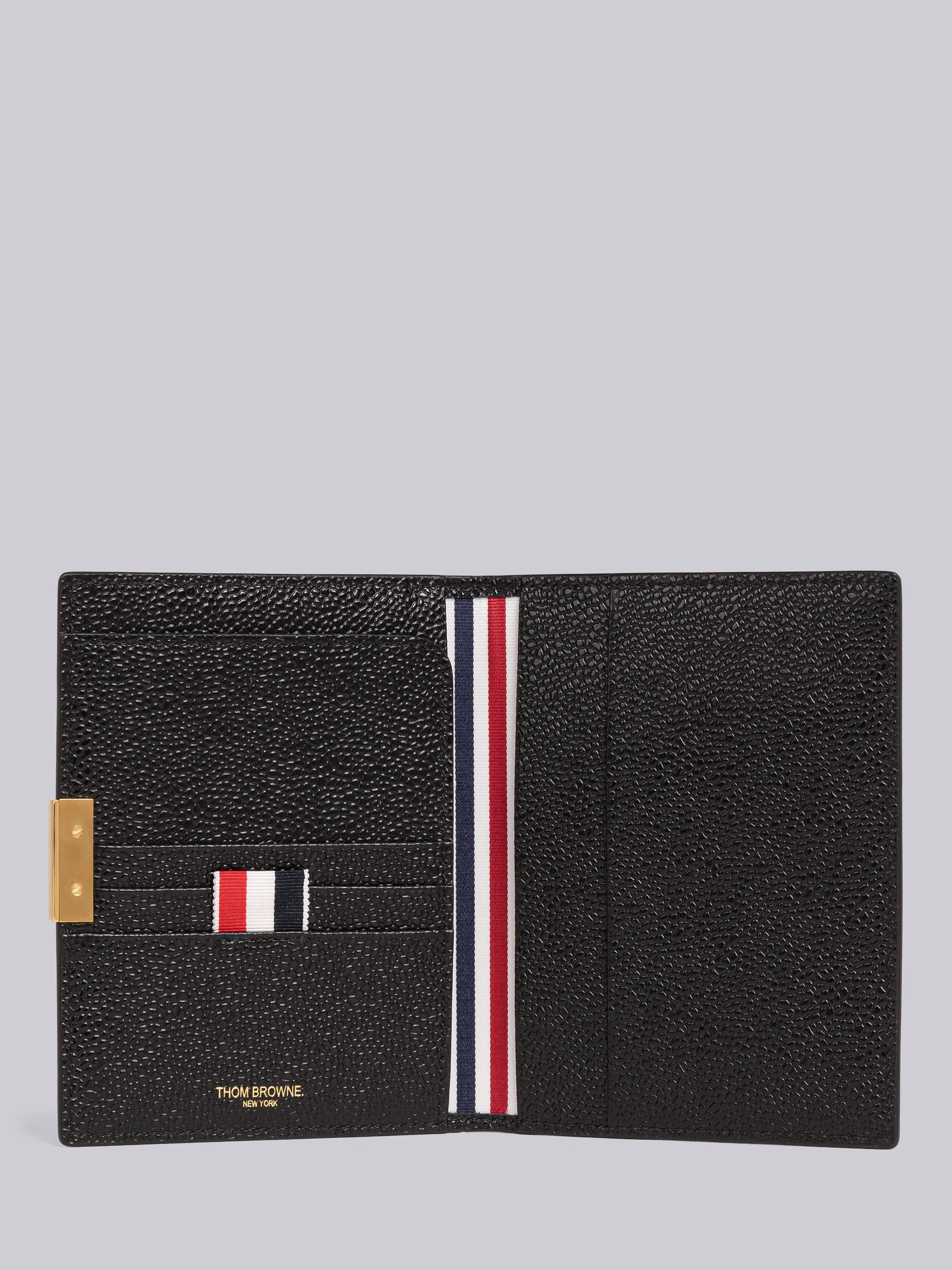 Pebble Grain Leather Lock Passport Holder - 3