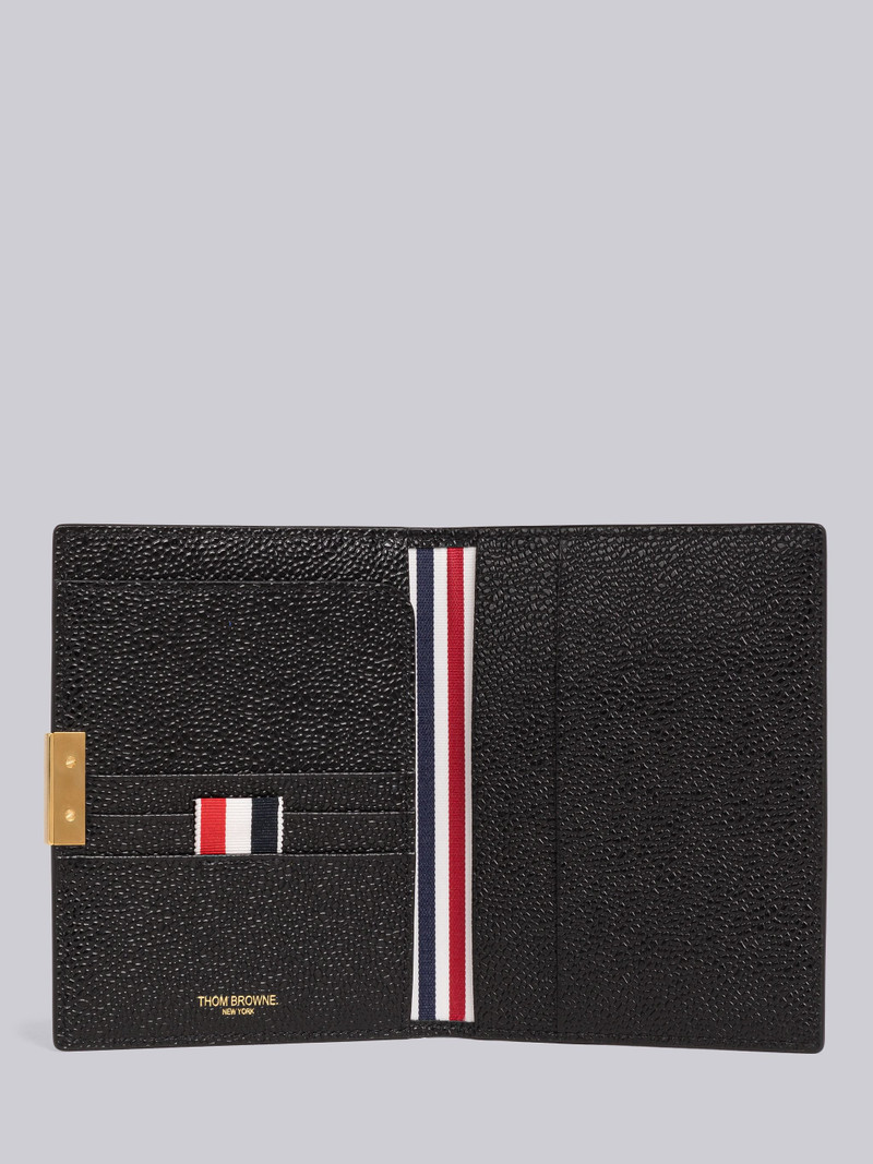 Pebble Grain Leather Lock Passport Holder 3