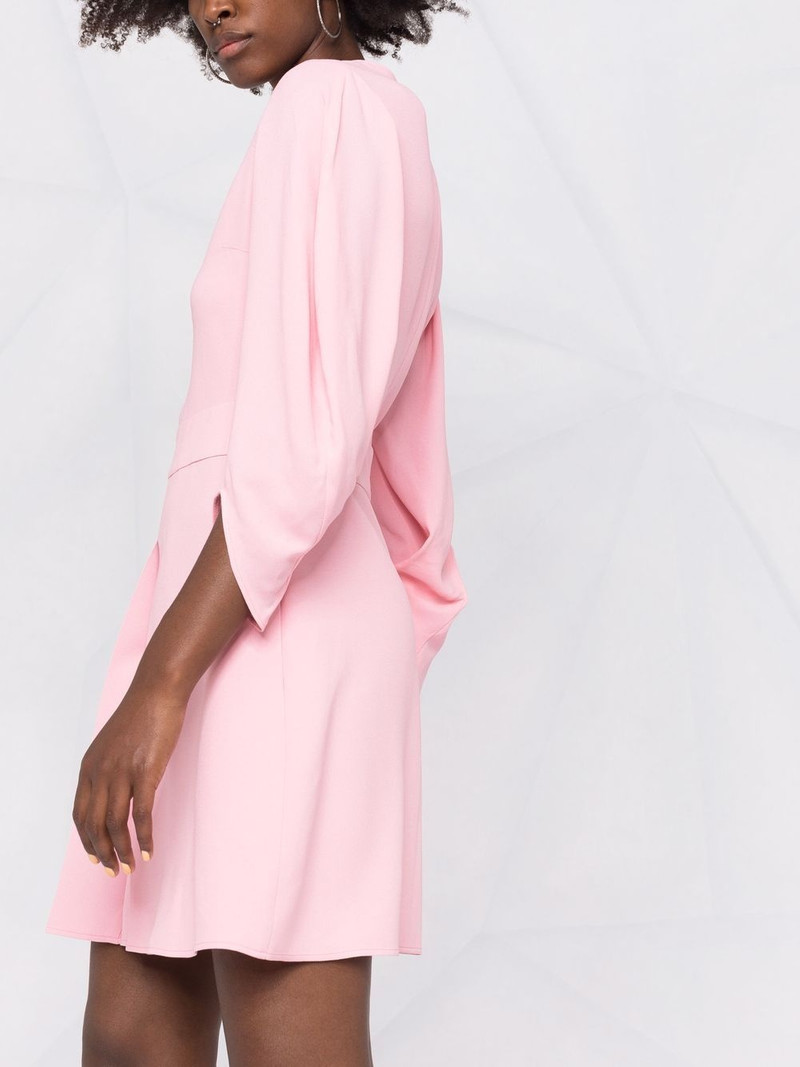 V-neck front-pleat dress 5