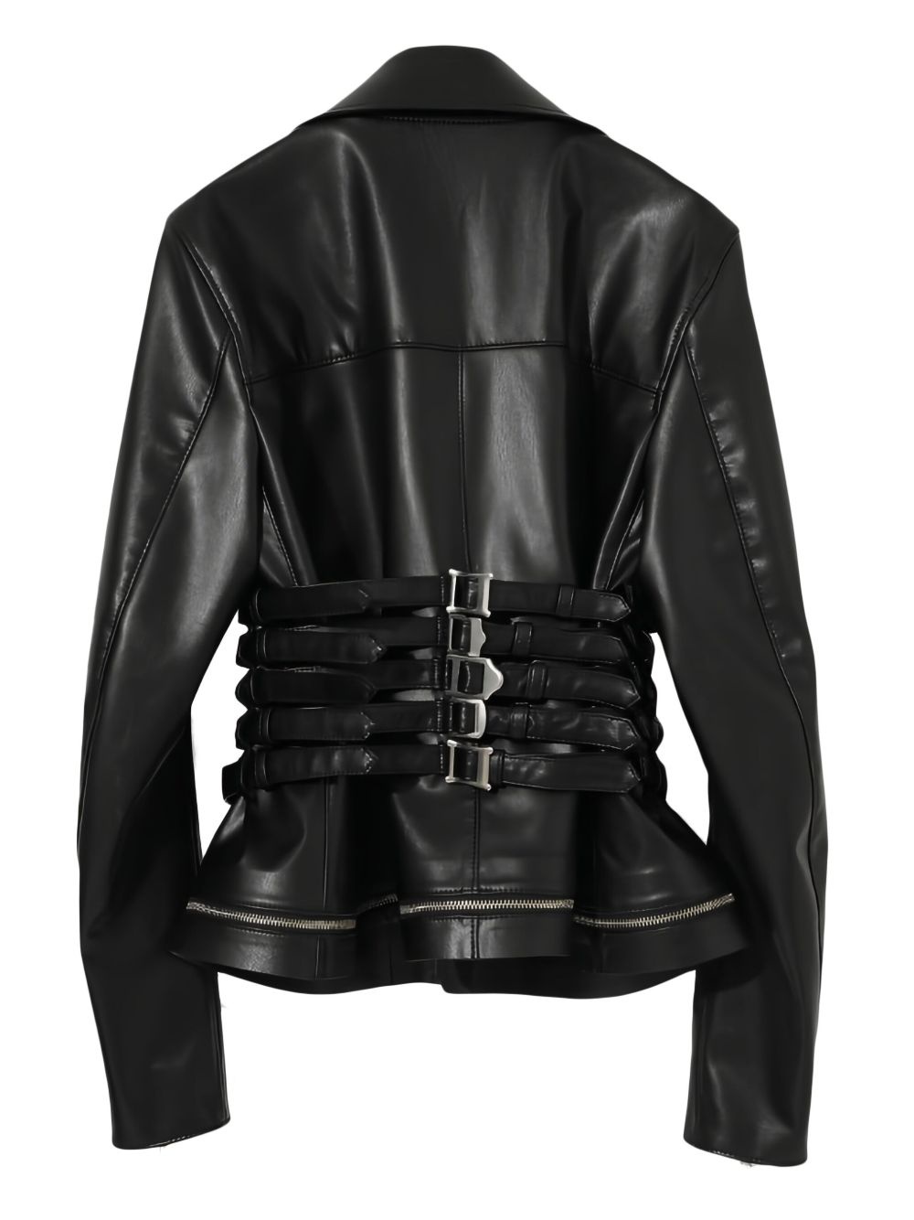 buckle-detail biker jacket - 2