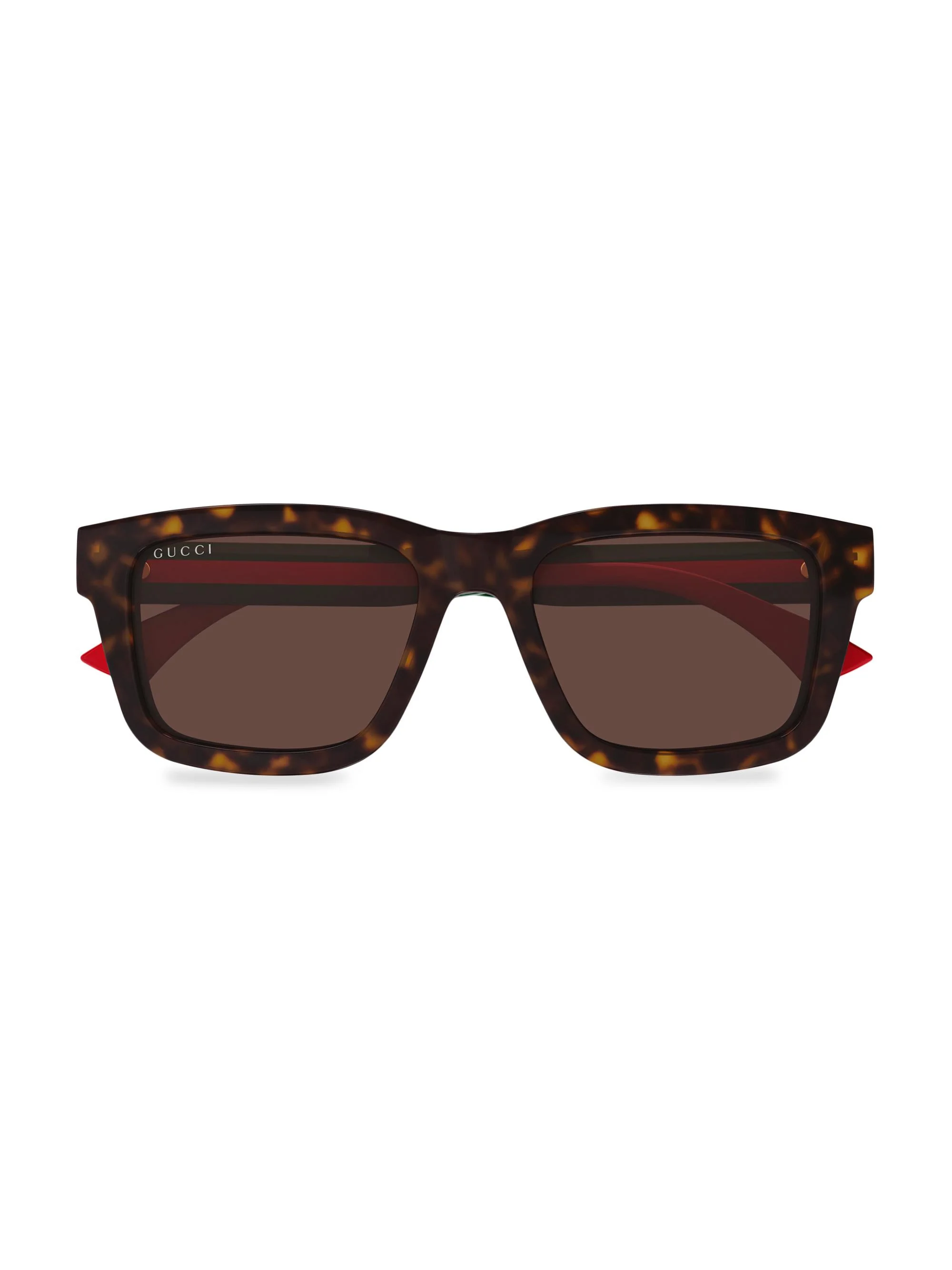 Men's New Pop Web 53MM Square Sunglasses - Red Green Havana - 1