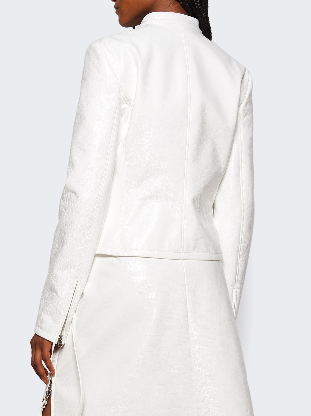 City Vinyl Biker Jacket Heritage White - 4