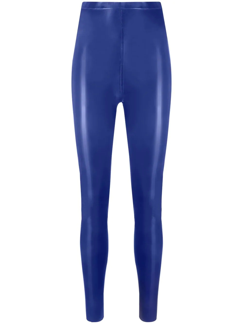 high-waist latex leggings - 1