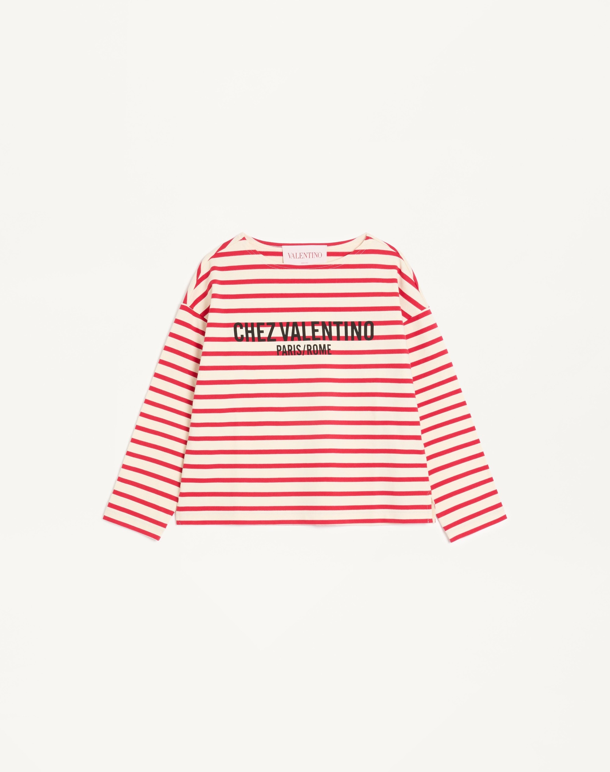 Valentino STRIPED JERSEY COTTON T-SHIRT | REVERSIBLE