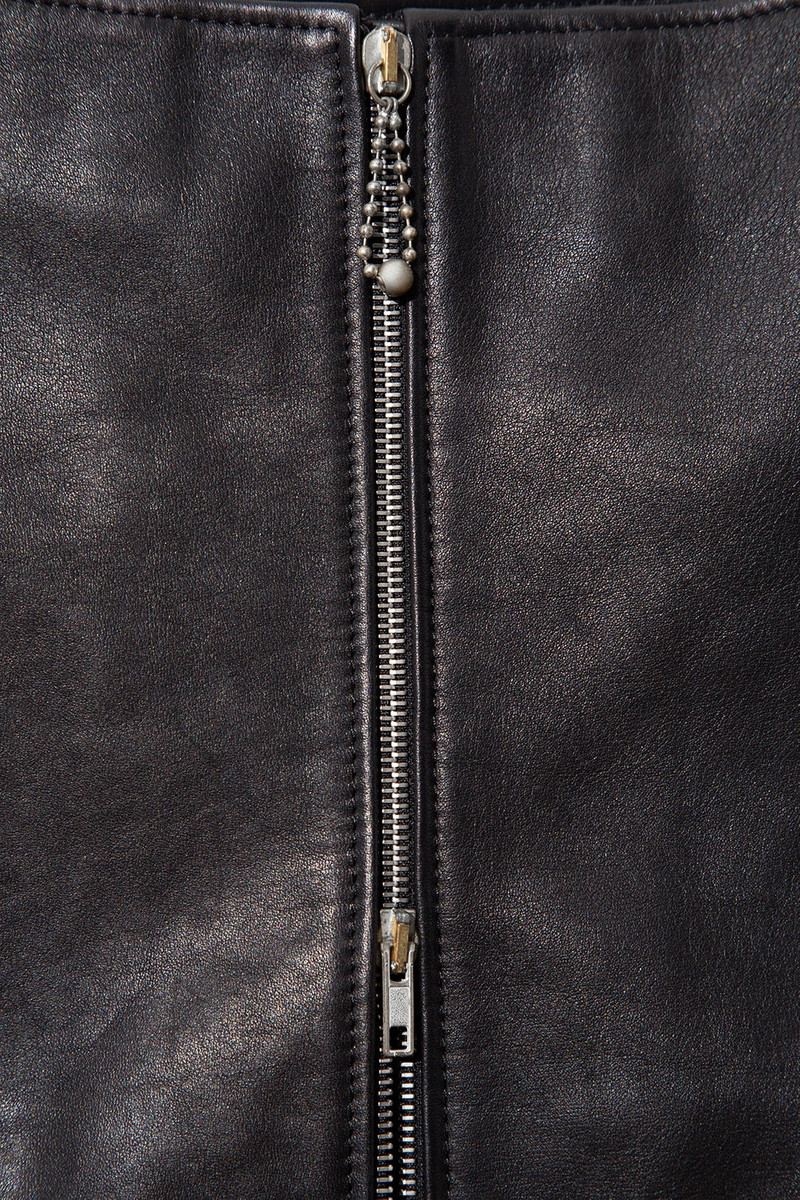 MILENA MINI SKIRT BLACK CALF NAPPA LEATHER 6