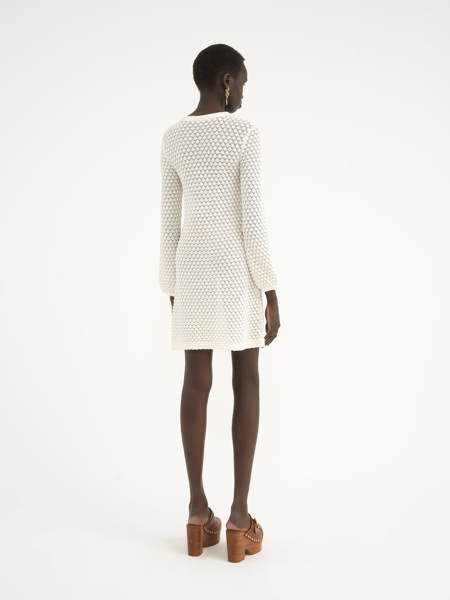 MINI DRESS IN COTTON POINTELLE - 5