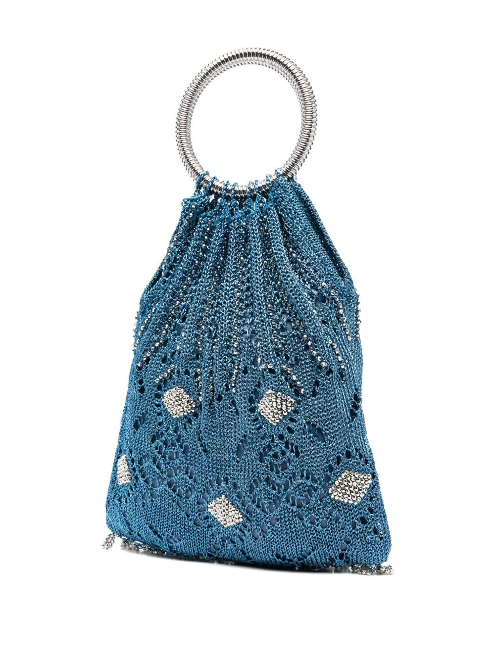beaded circular-handle tote bag - 3