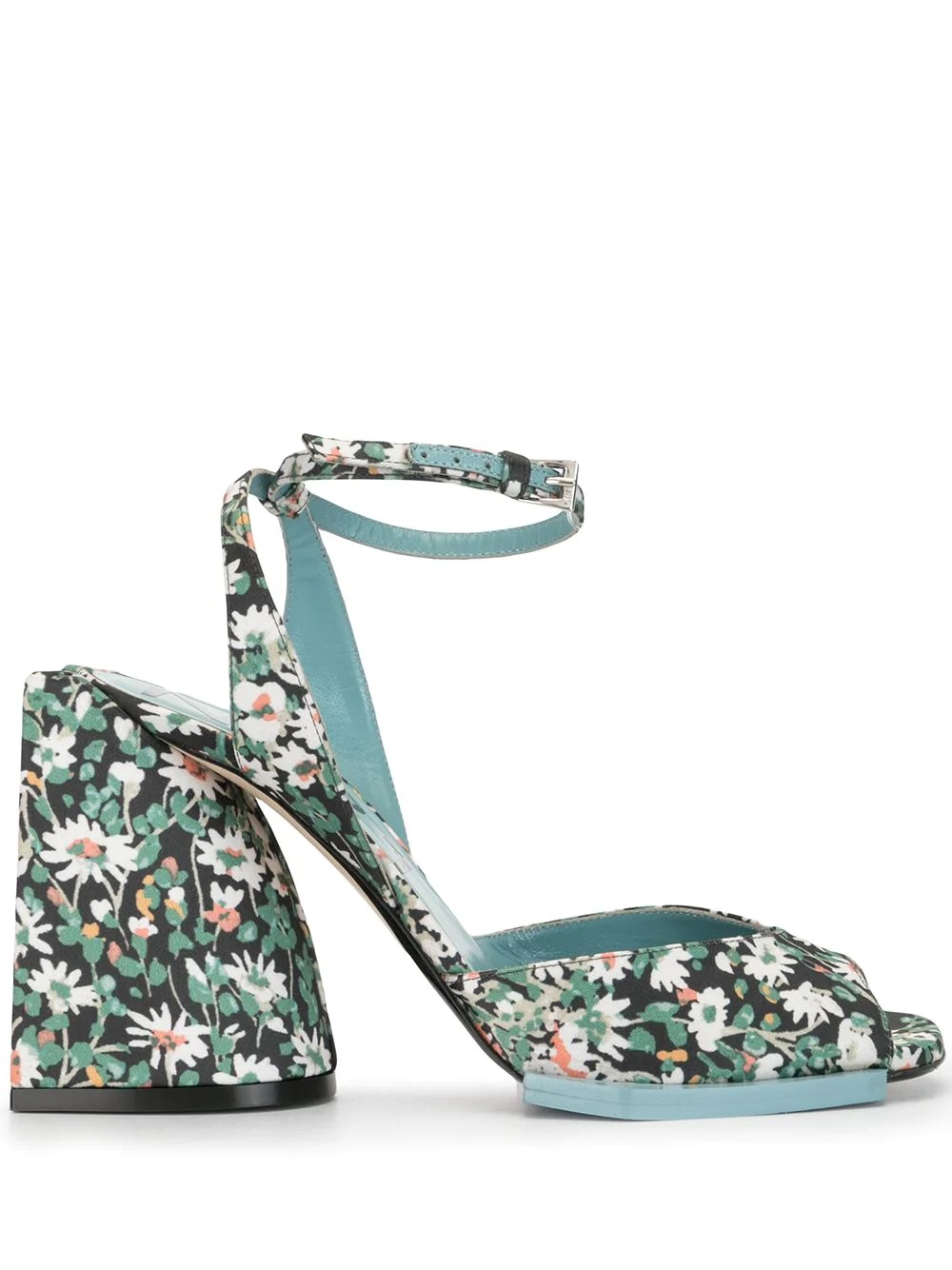 daisy-print block-heel sandals - 1