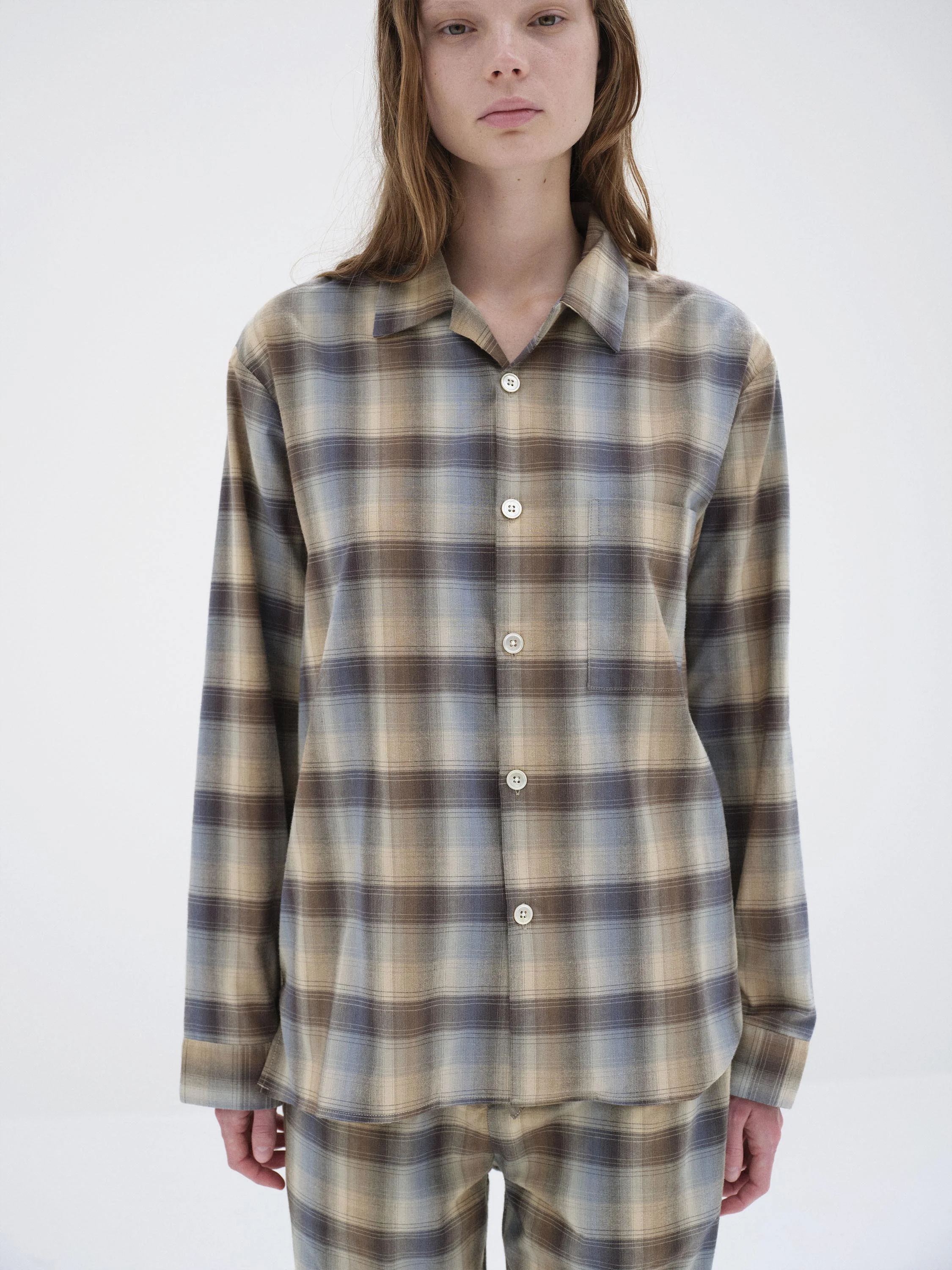 FLANNEL SLEEPWEAR LONG-SLEEVED SHIRT - 1