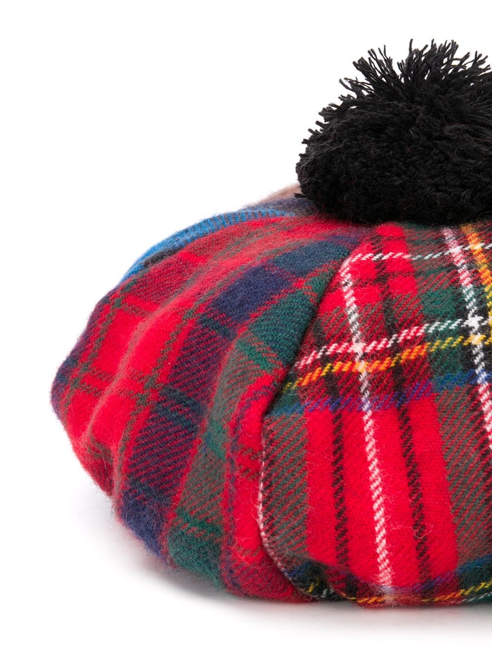 tartan-pattern beret - 2