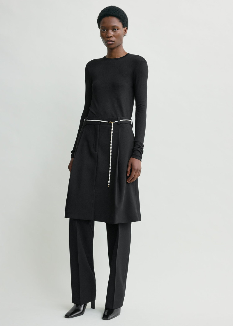 TOTEME Long-sleeve jersey top black outlook