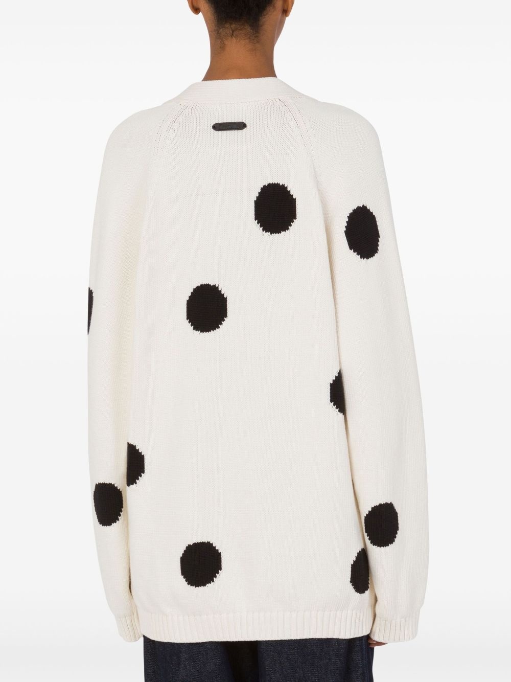 polka dot-print cardigan - 3