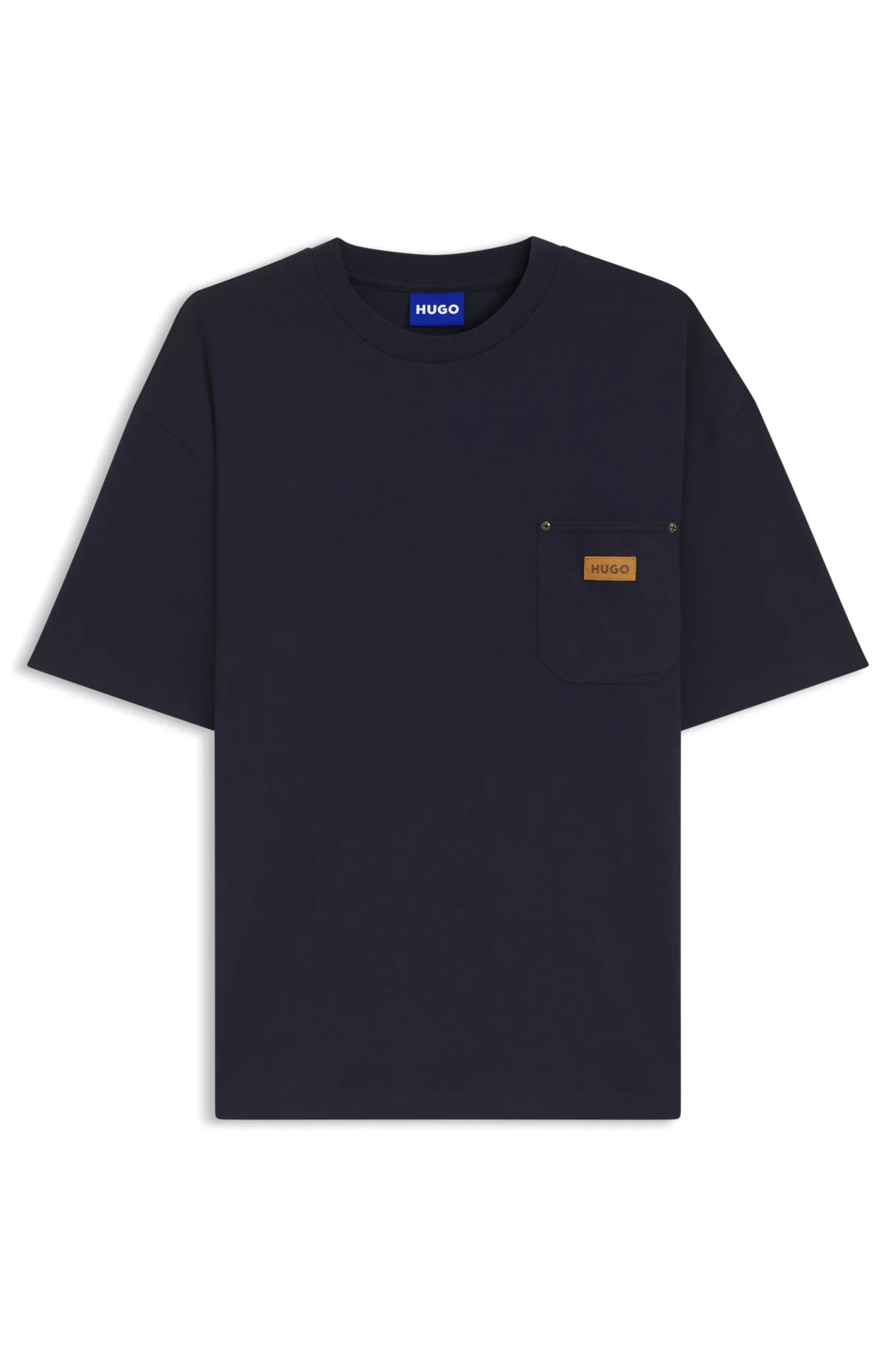 LOOSE-FIT T-SHIRT IN COTTON WITH SUEDE LOGO BADGE - 1