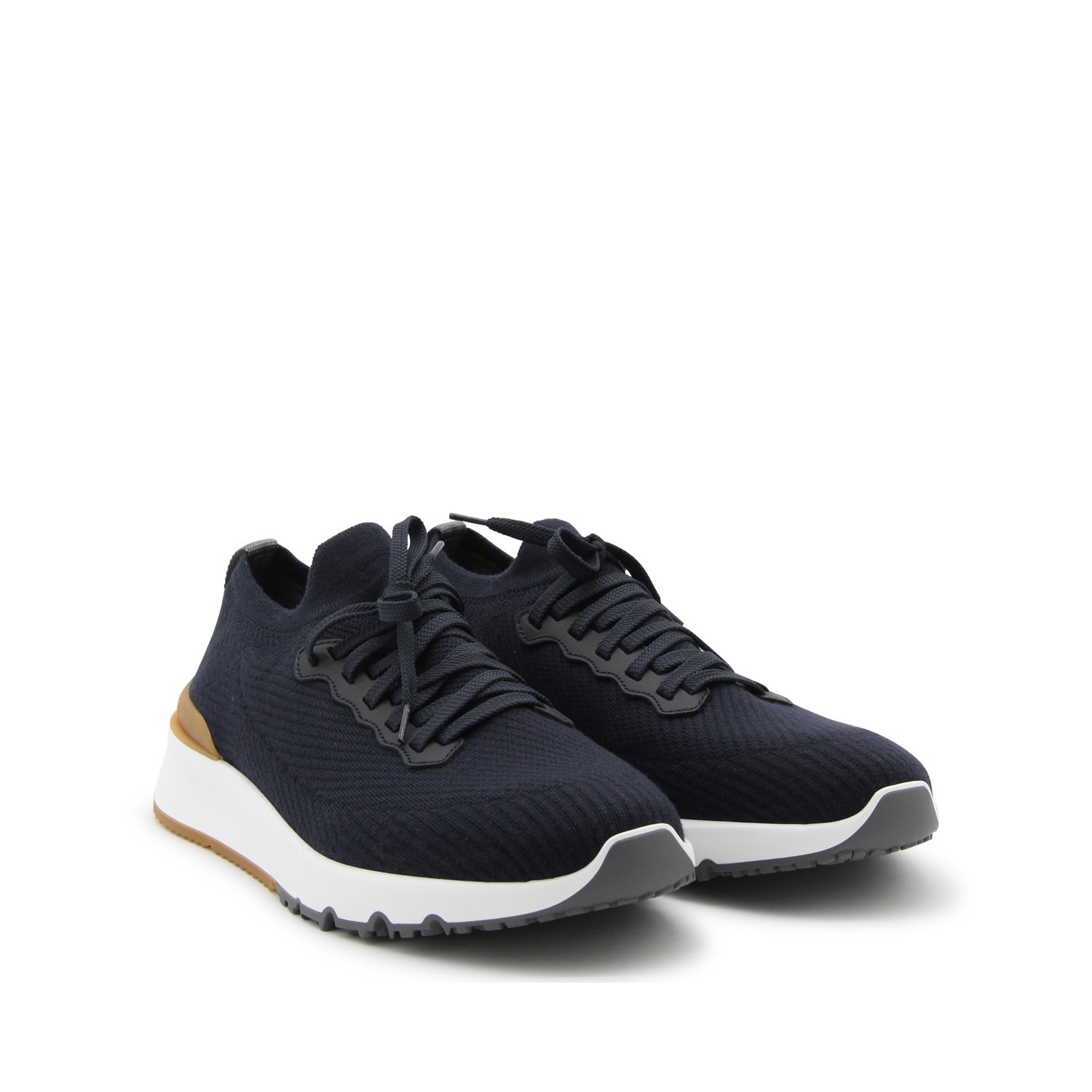 Brunello Cucinelli NAVY BLUE CANVAS SNEAKERS