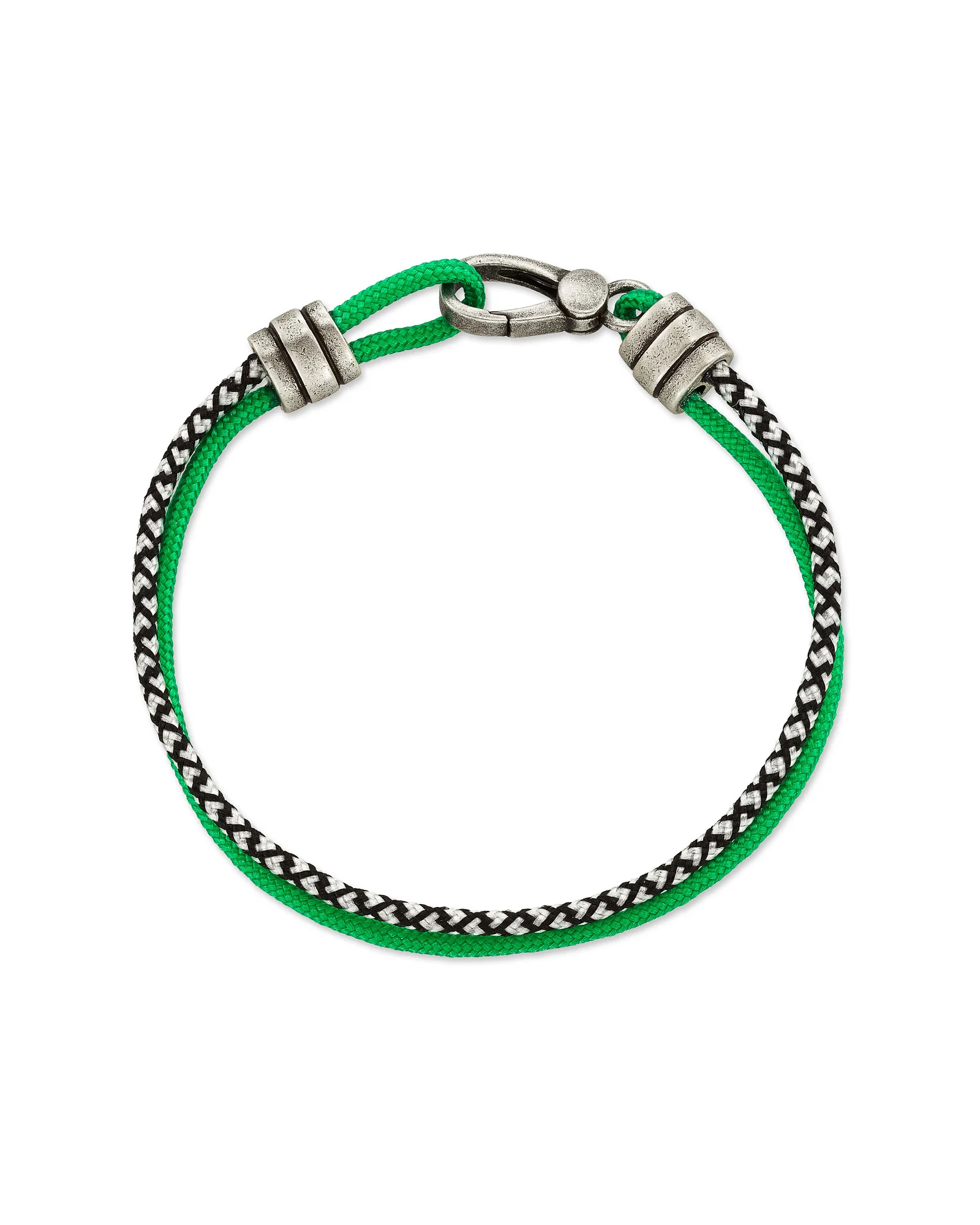 Kenneth Oxidized Sterling Silver Corded Bracelet in Verde Mix - 1