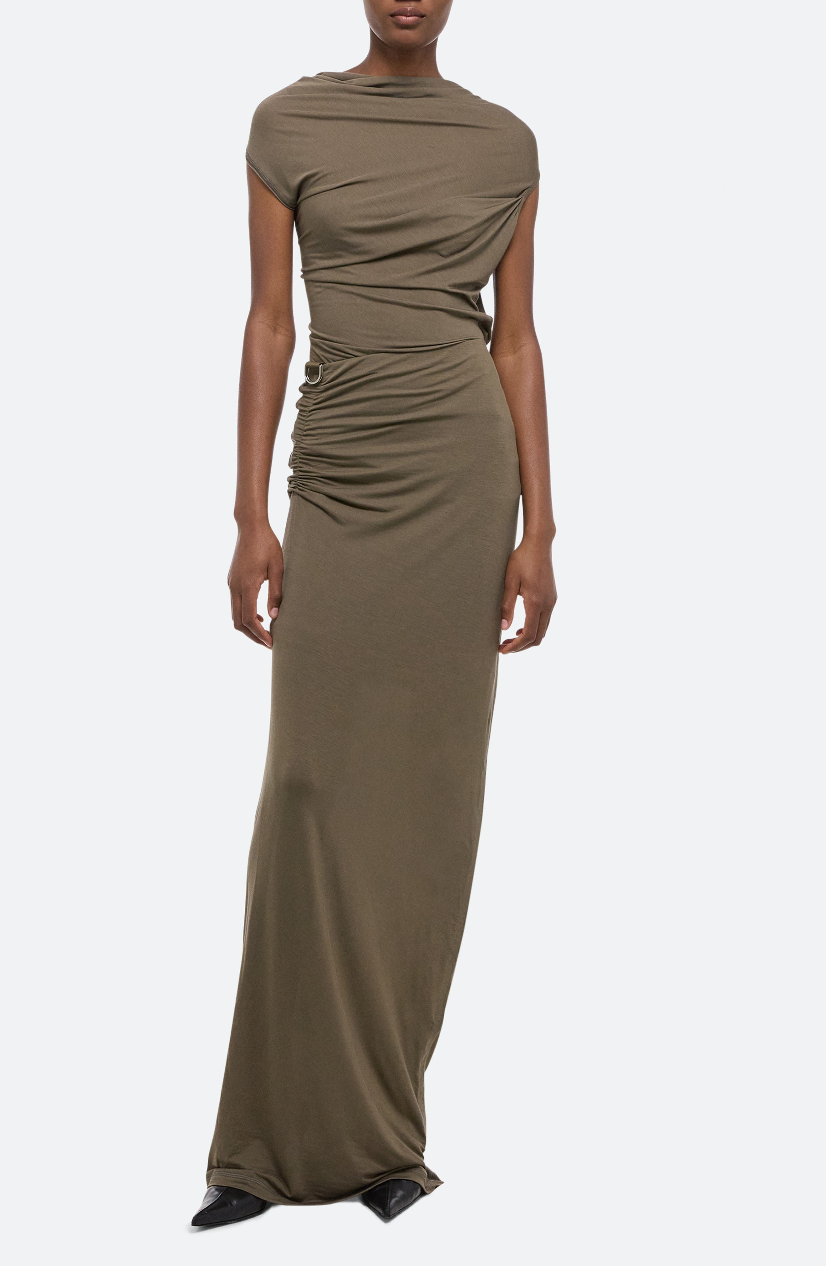 Helmut Lang Wind Jersey Skirt in Olive - 2