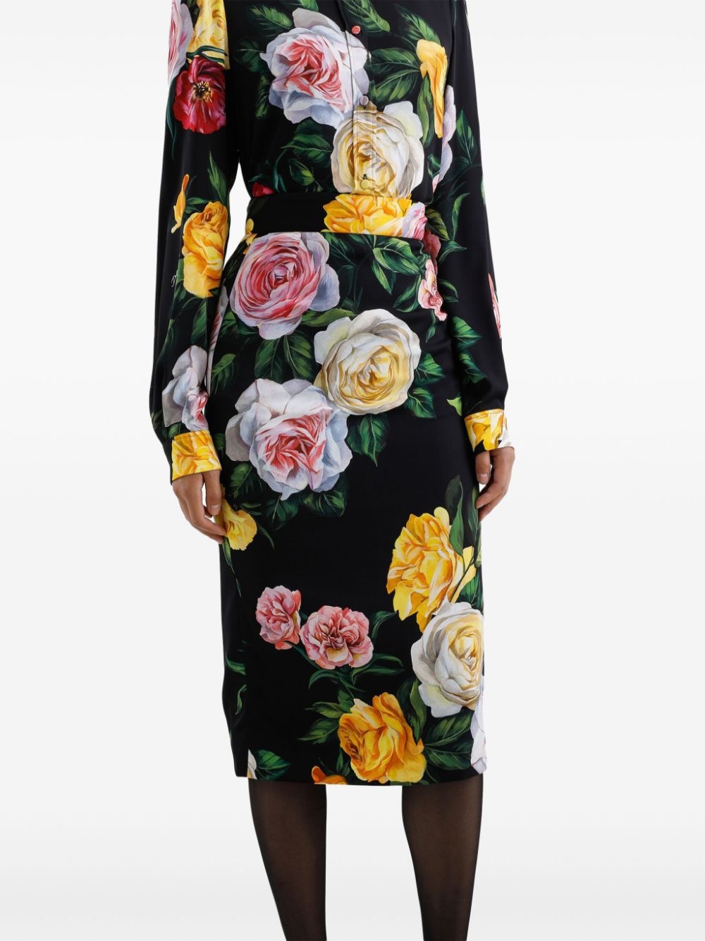 floral-print midi skirt - 4
