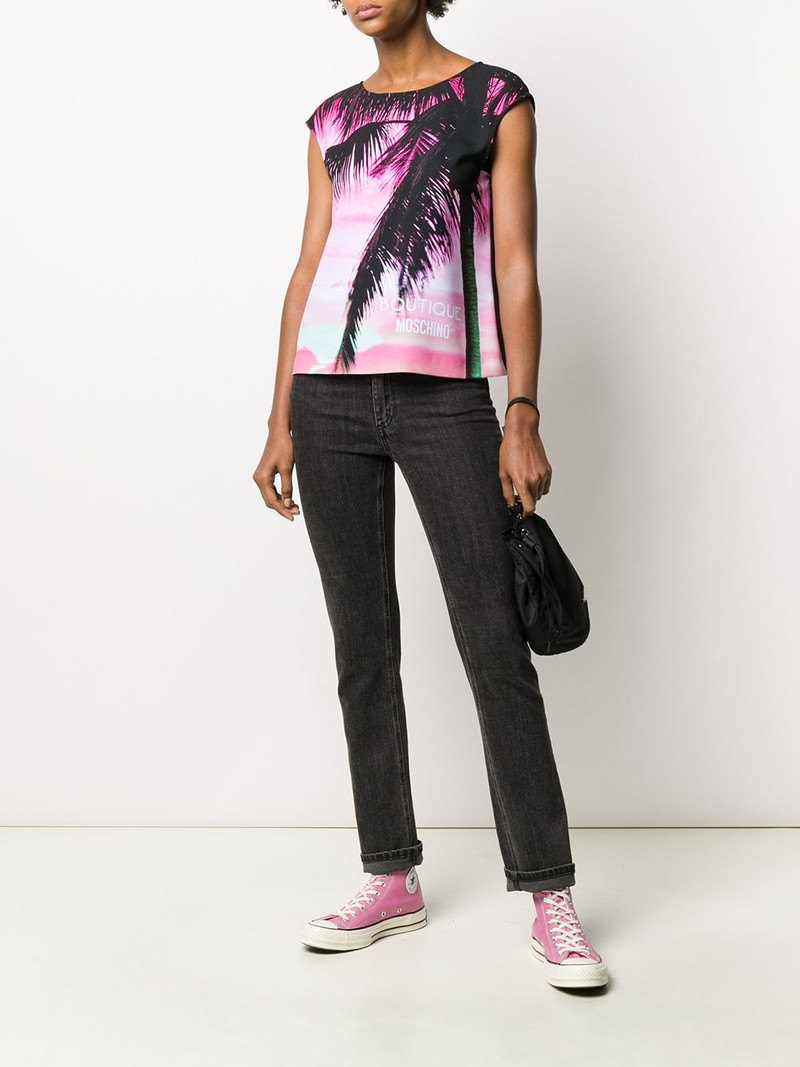 Moschino palm tree print top outlook