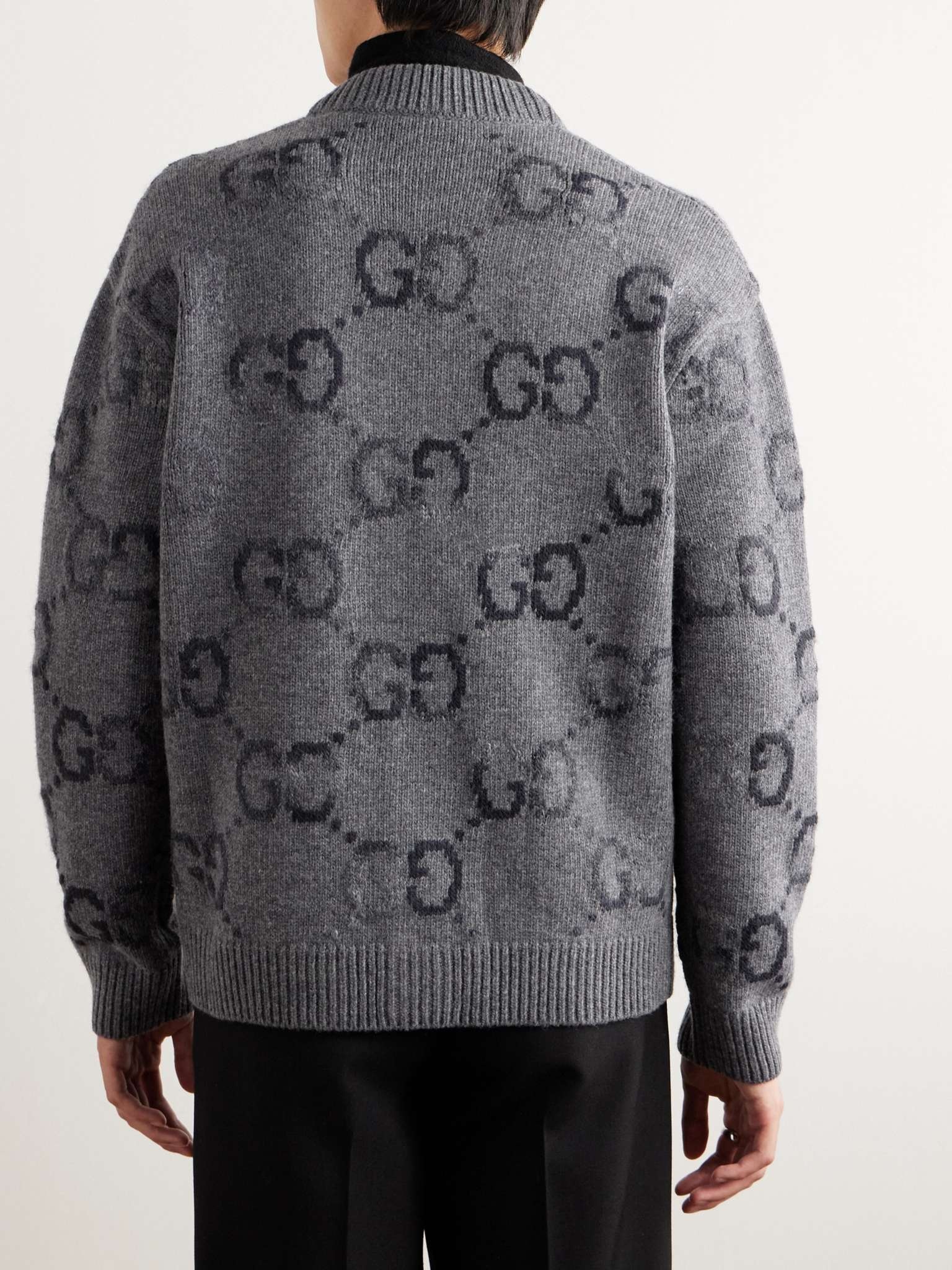 Logo-Jacquard Wool-Blend Cardigan - 4