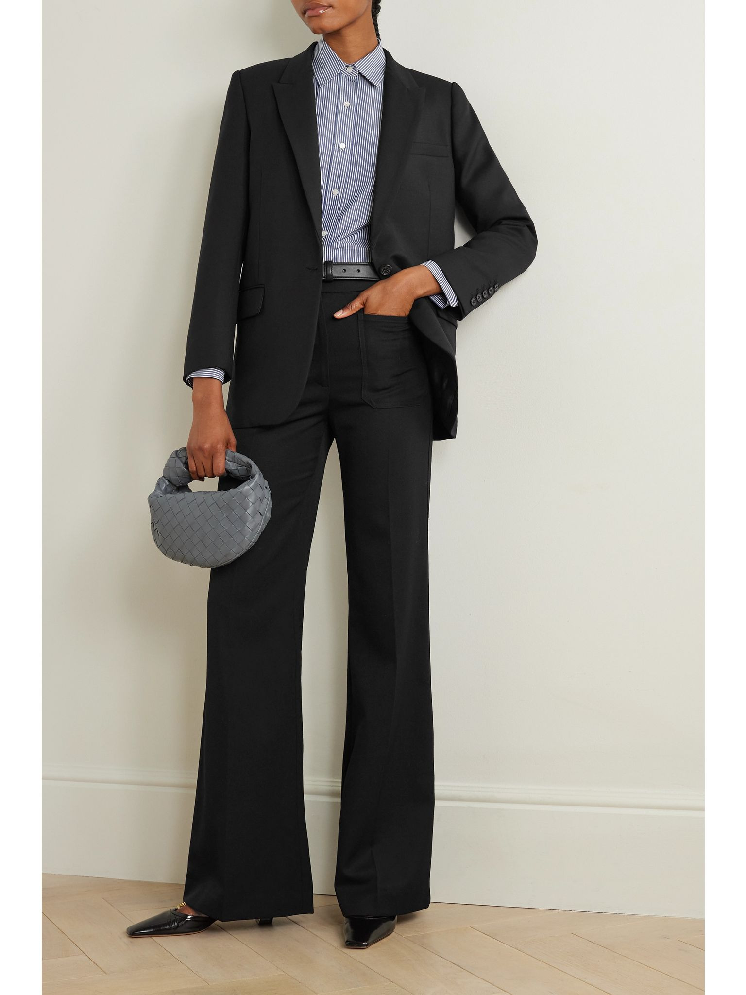 Diane stretch-wool twill blazer Black - 2
