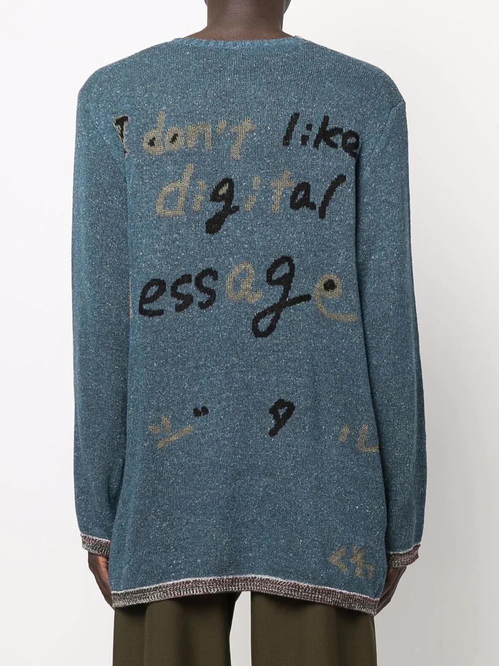 jacquard slogan jumper - 4