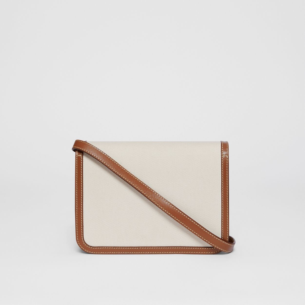 Small Two-tone Canvas and Leather TB Bag - 8