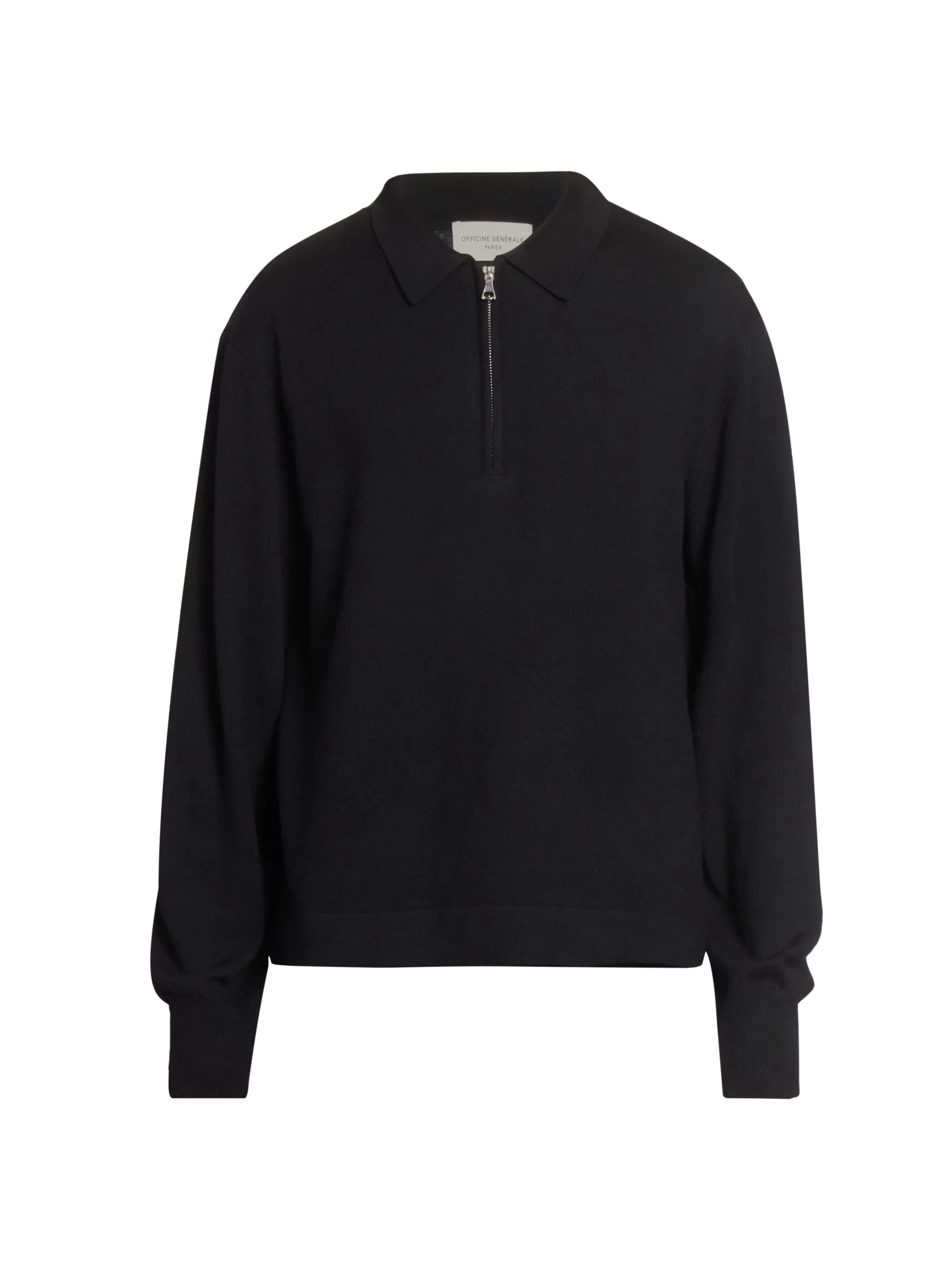 Men Bene Merino Wool Quarter-Zip Sweater - Black - 1