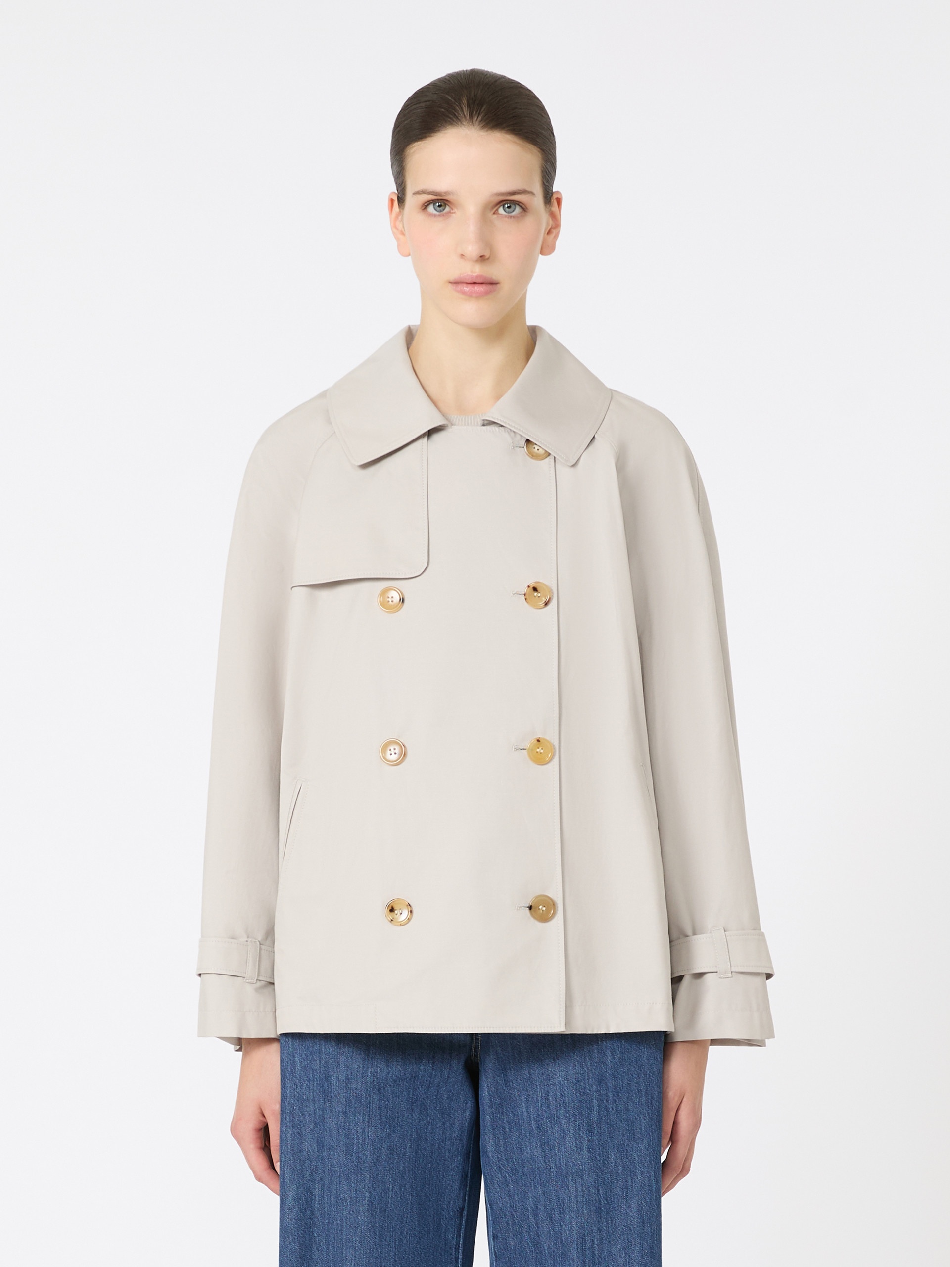 TINA Short water-repellent cotton twill trench coat - 3