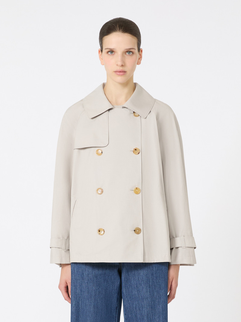 TINA Short water-repellent cotton twill trench coat 3