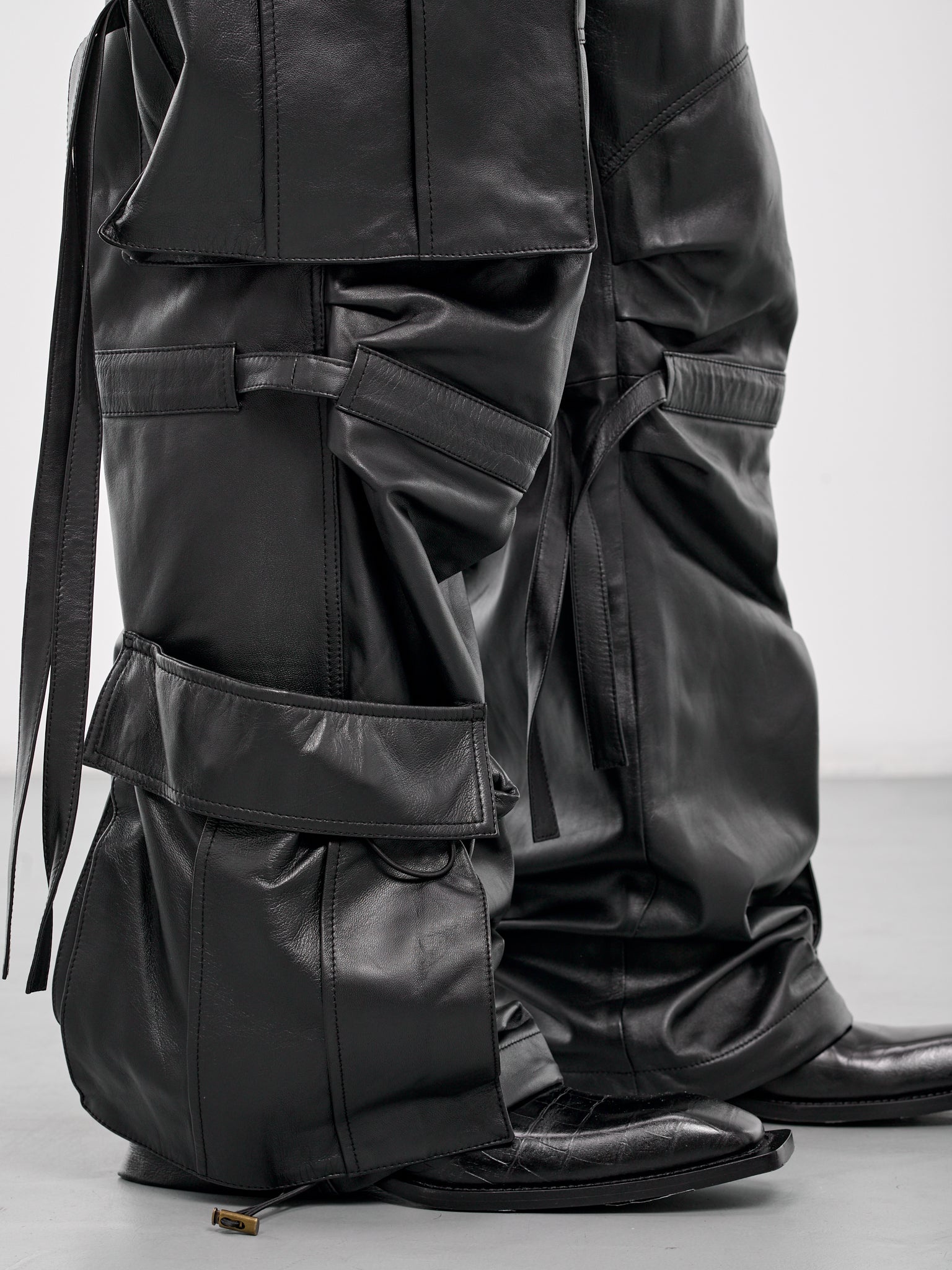 Leather Cargo Pants - 5