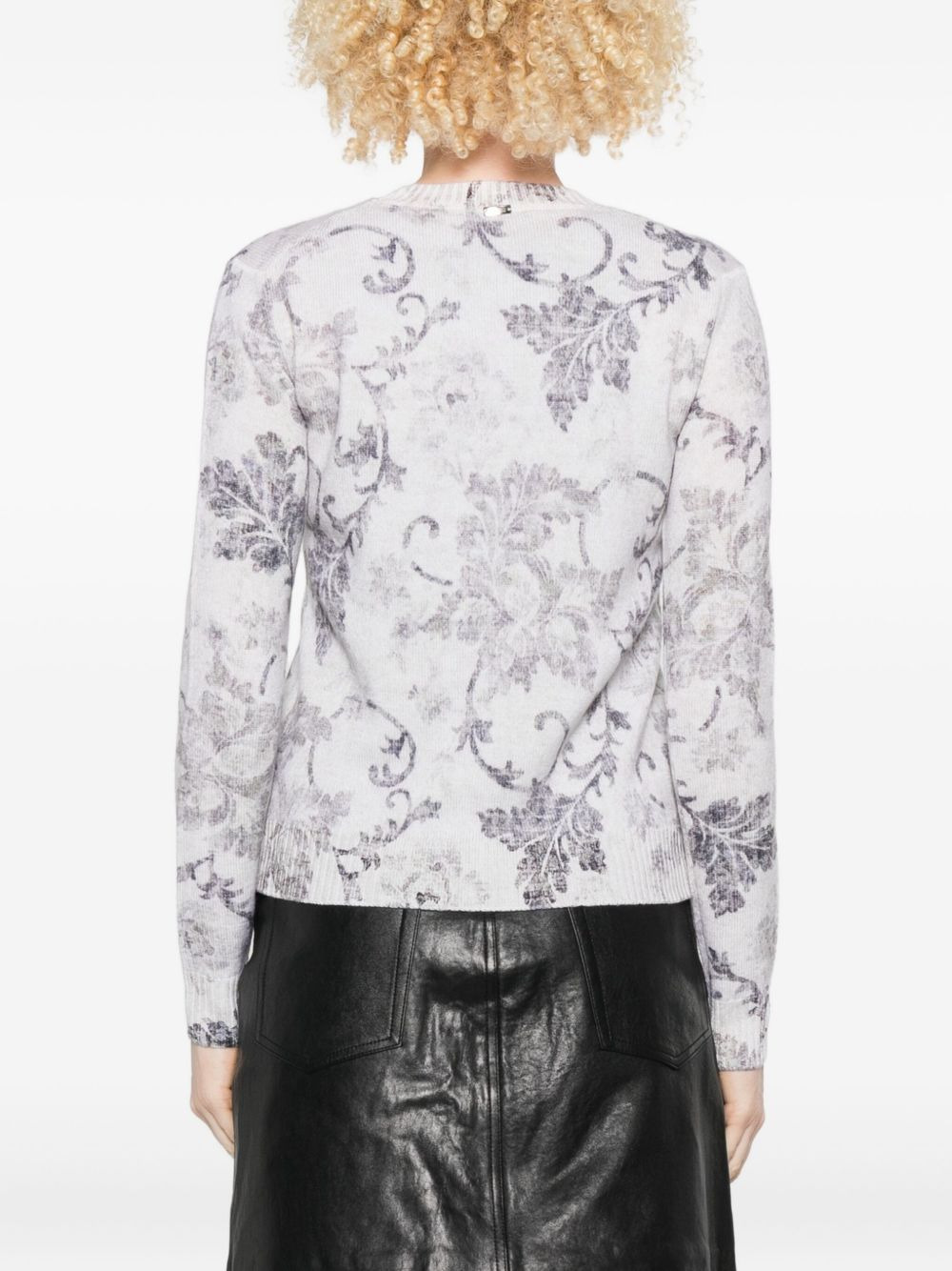 floral-pattern long-sleeve sweater - 4