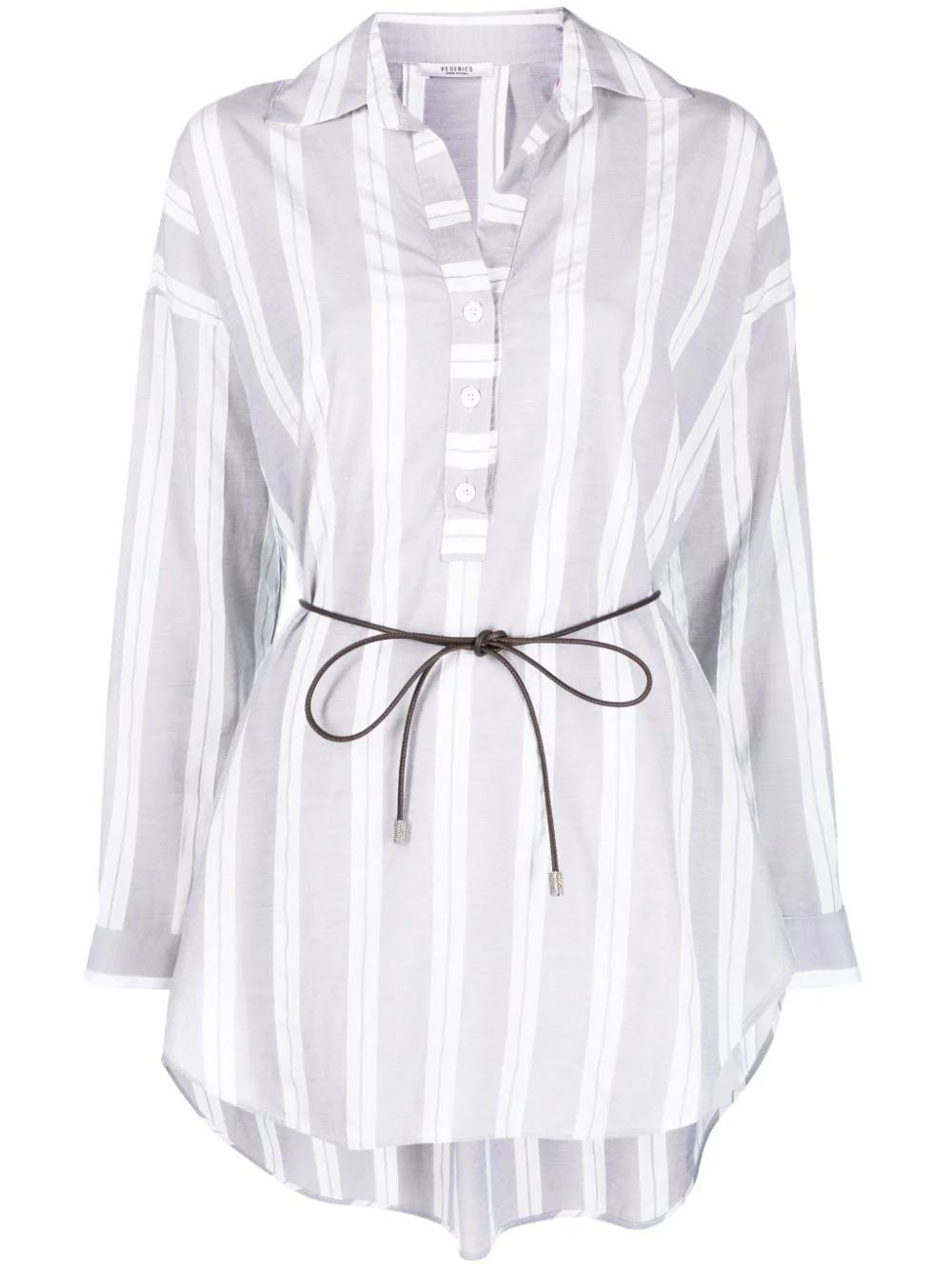 oversized stripe-print shirt - 1