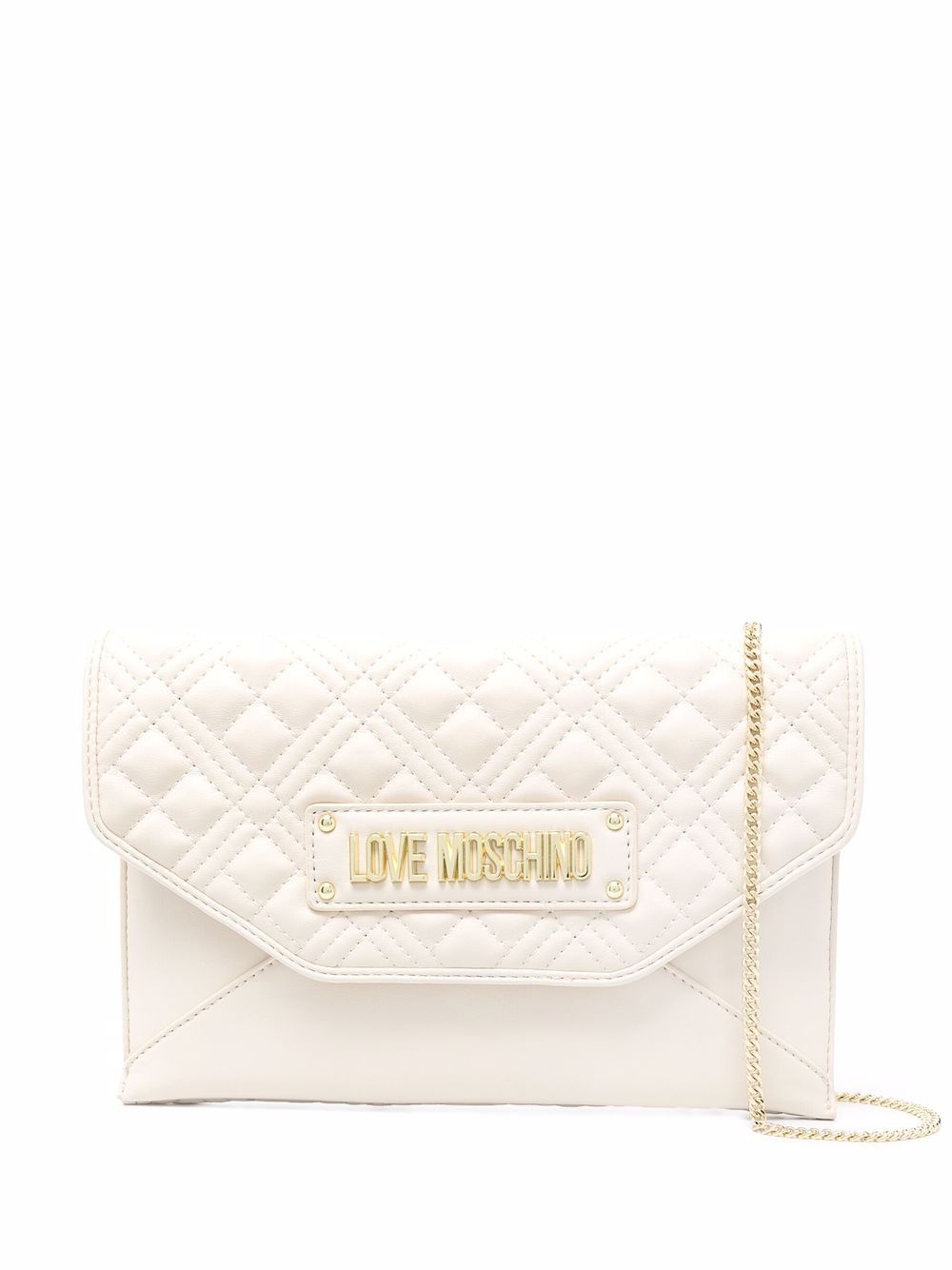 logo-plaque quilted crossbody bag - 1