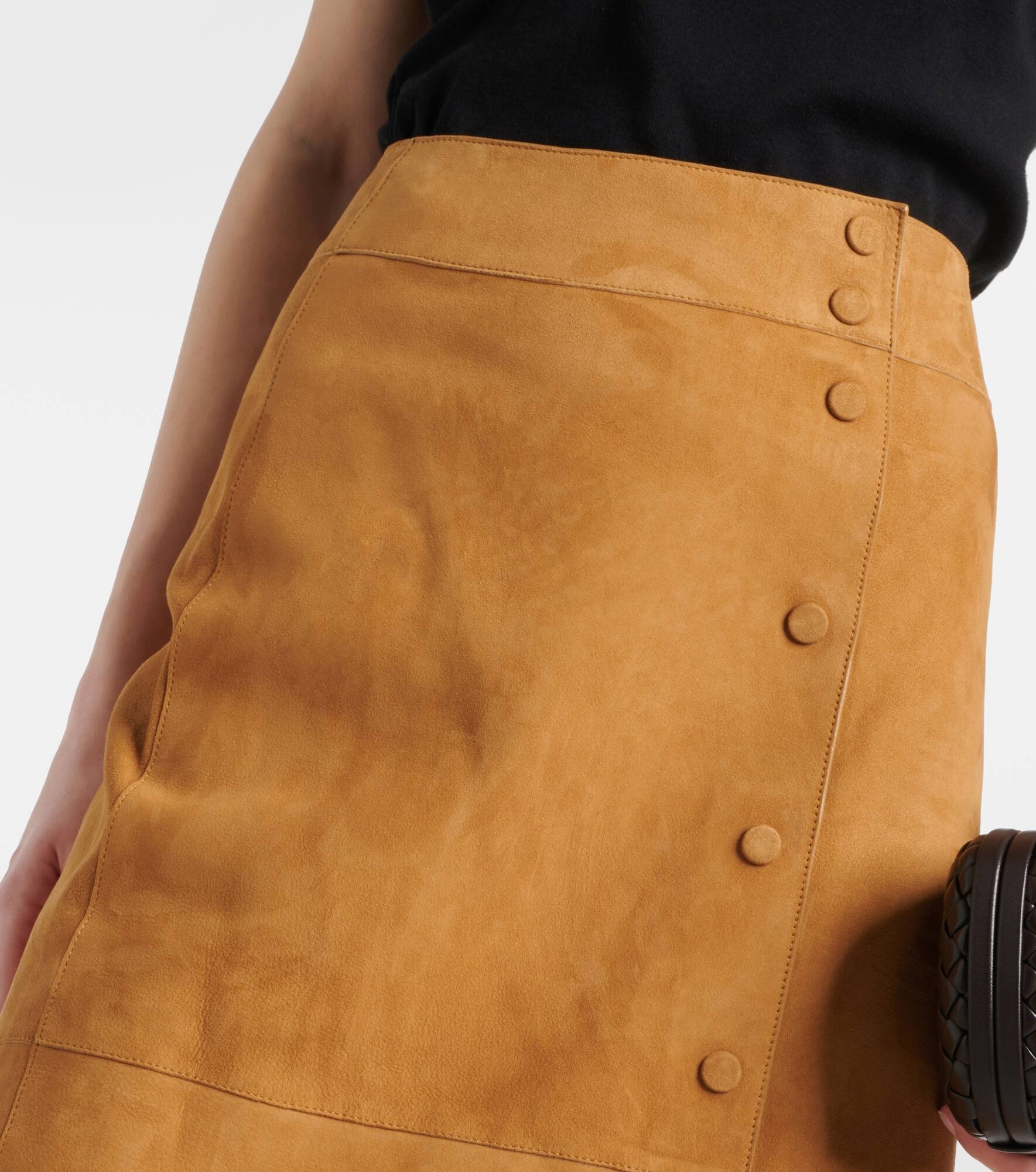 High-rise leather midi skirt - 5