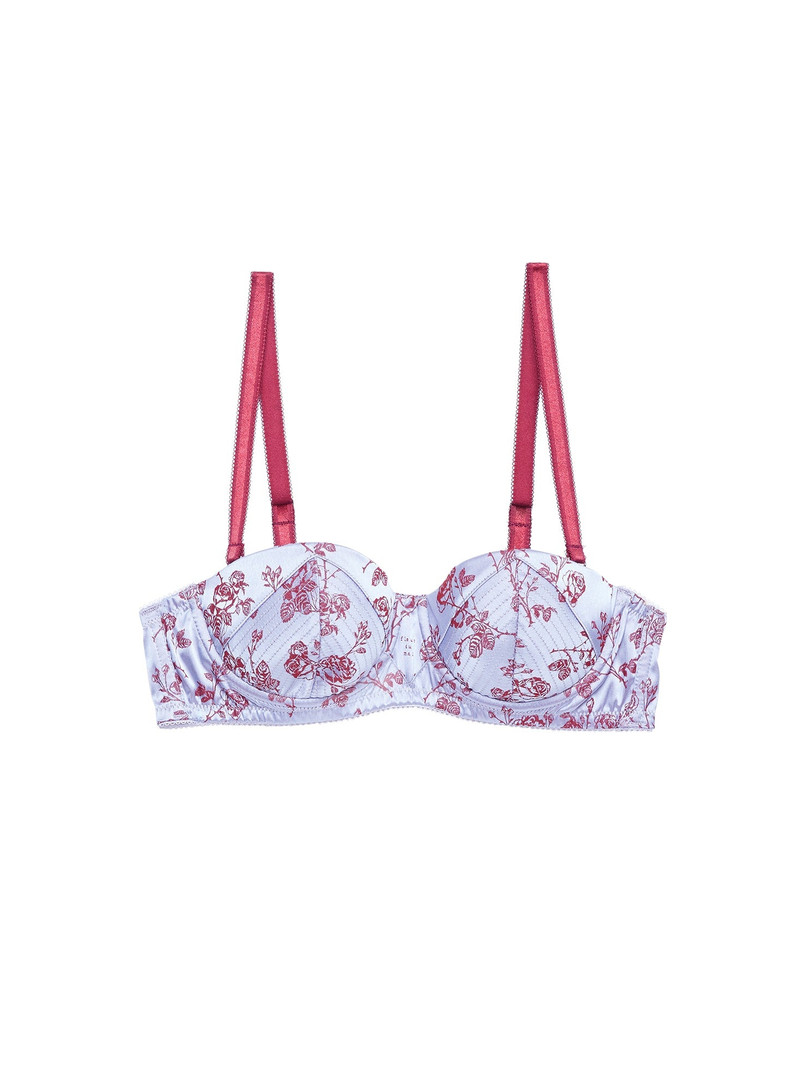 Rose Jacquard Top Stitch Balconette Bra 4