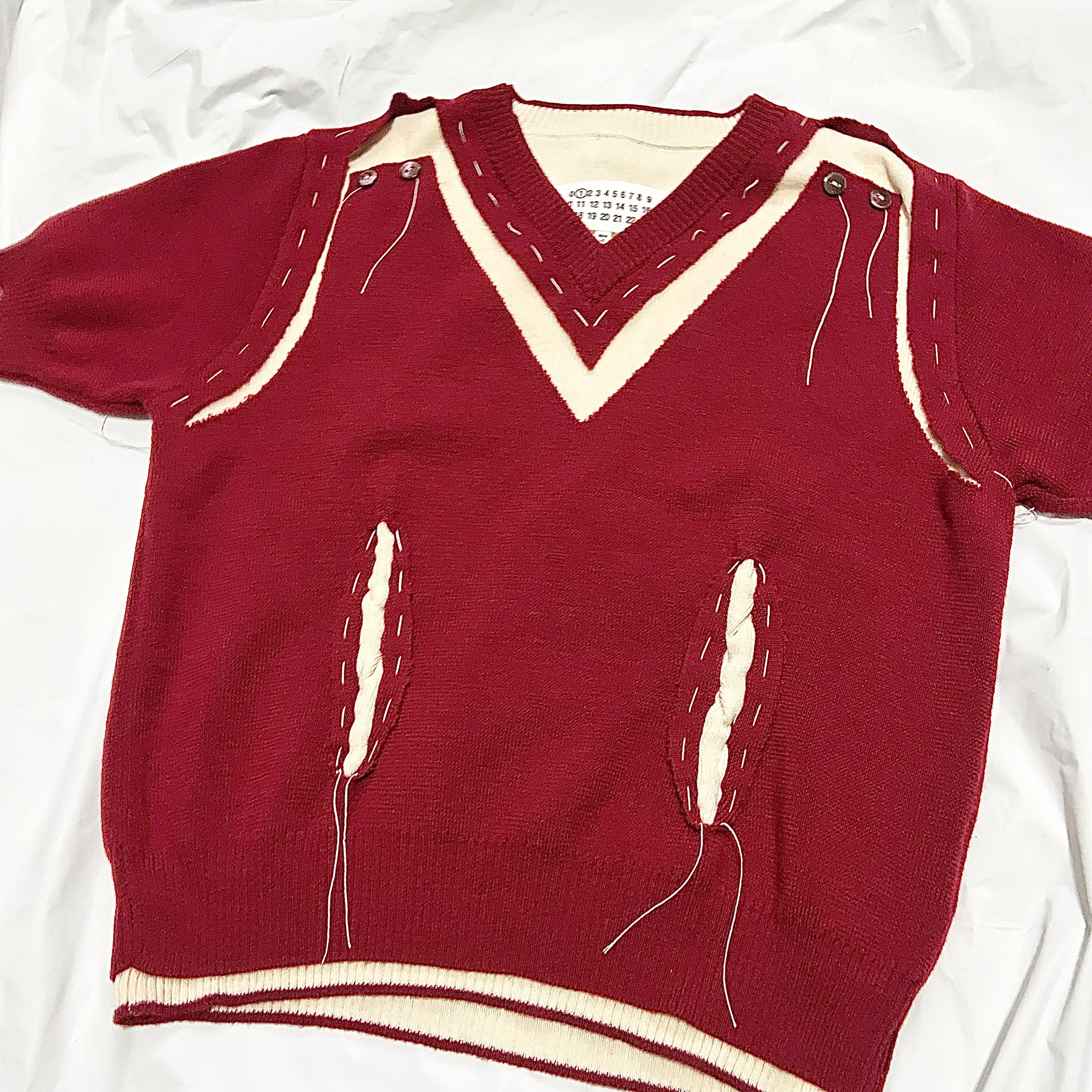Maison Margiela fall 2021 deconstructed handstitched knit tee - 7