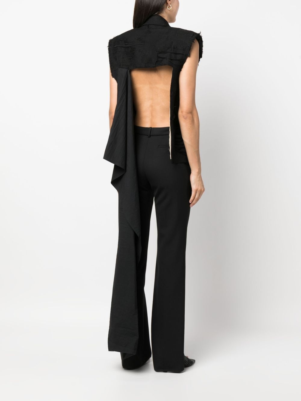 deconstructed backless double-breasted waistcoat - 4