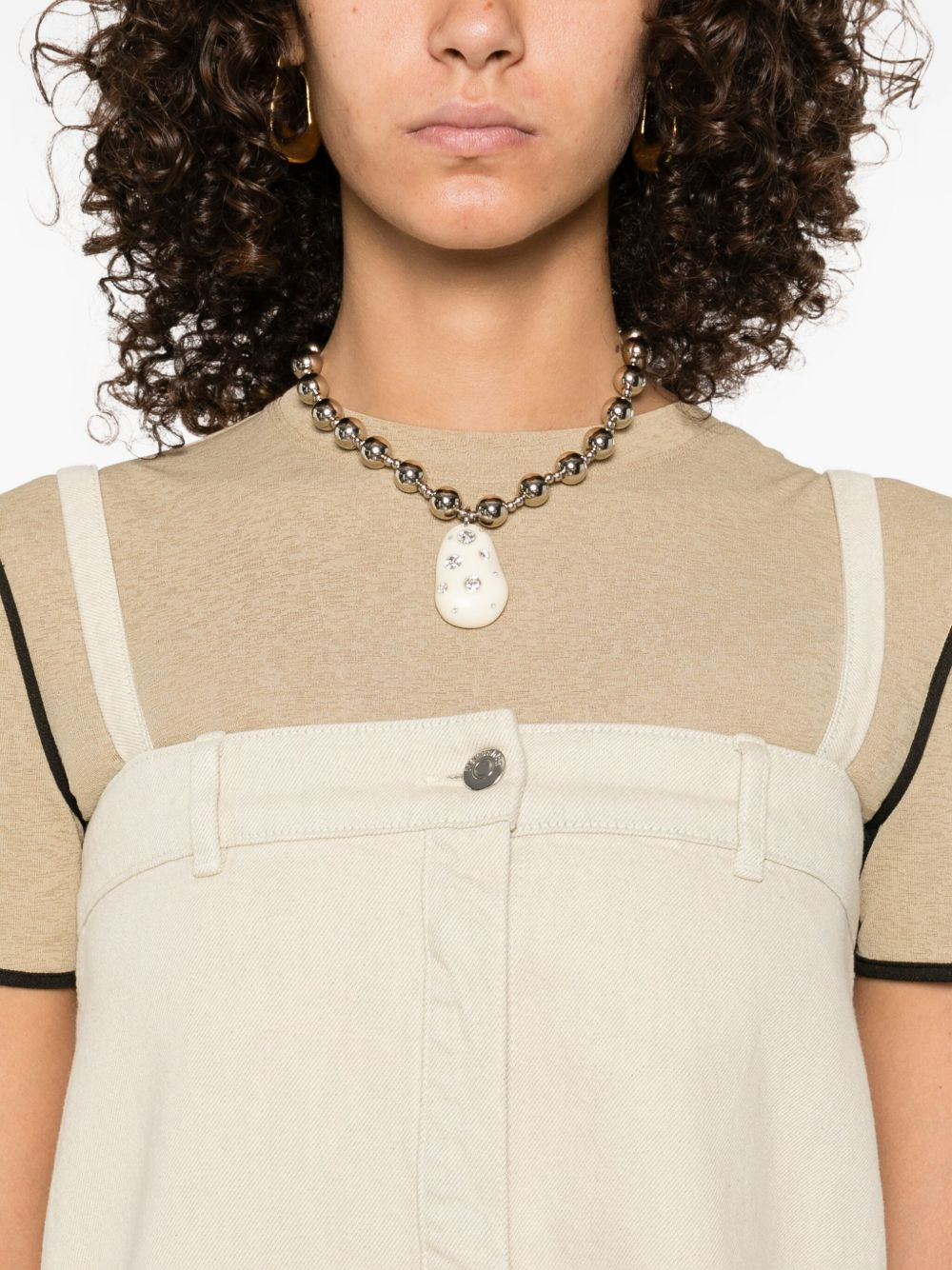 button-front sleeveless mini dress - 5