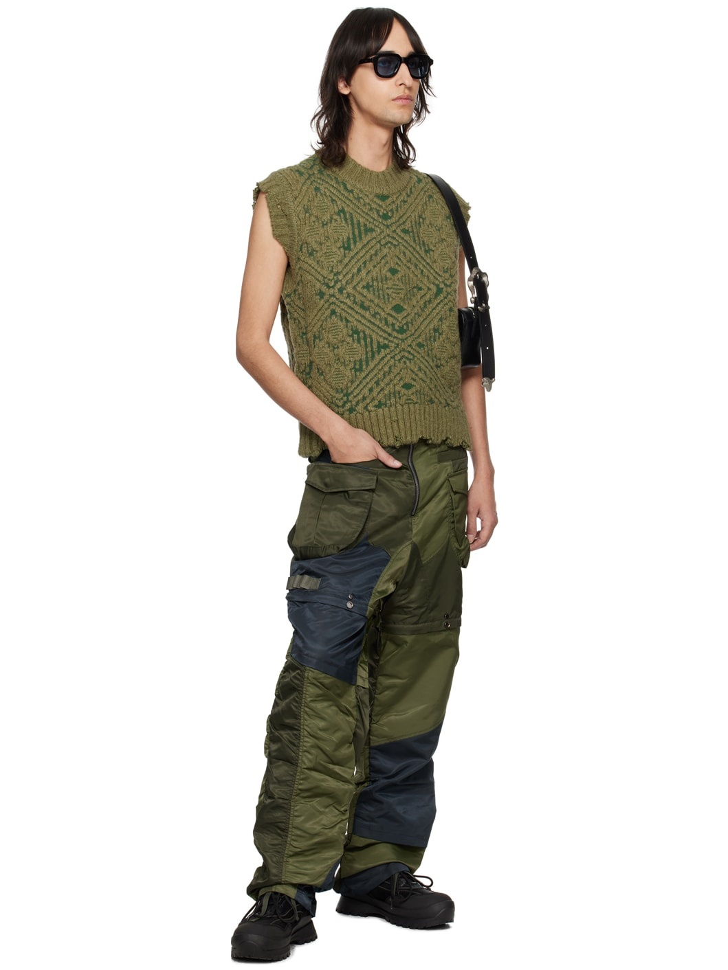 Khaki Jacquard Vest - 4