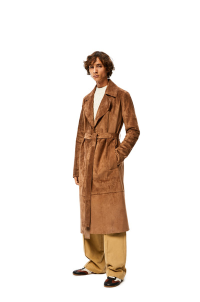 Loewe Belted coat in suede outlook