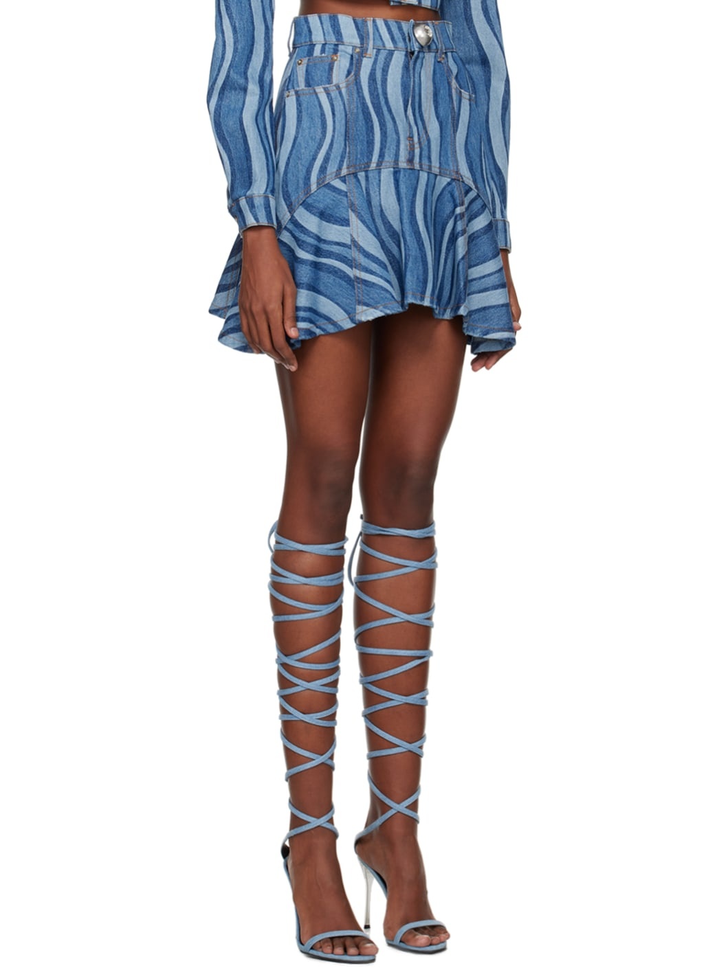 Blue Sunray Denim Miniskirt - 2
