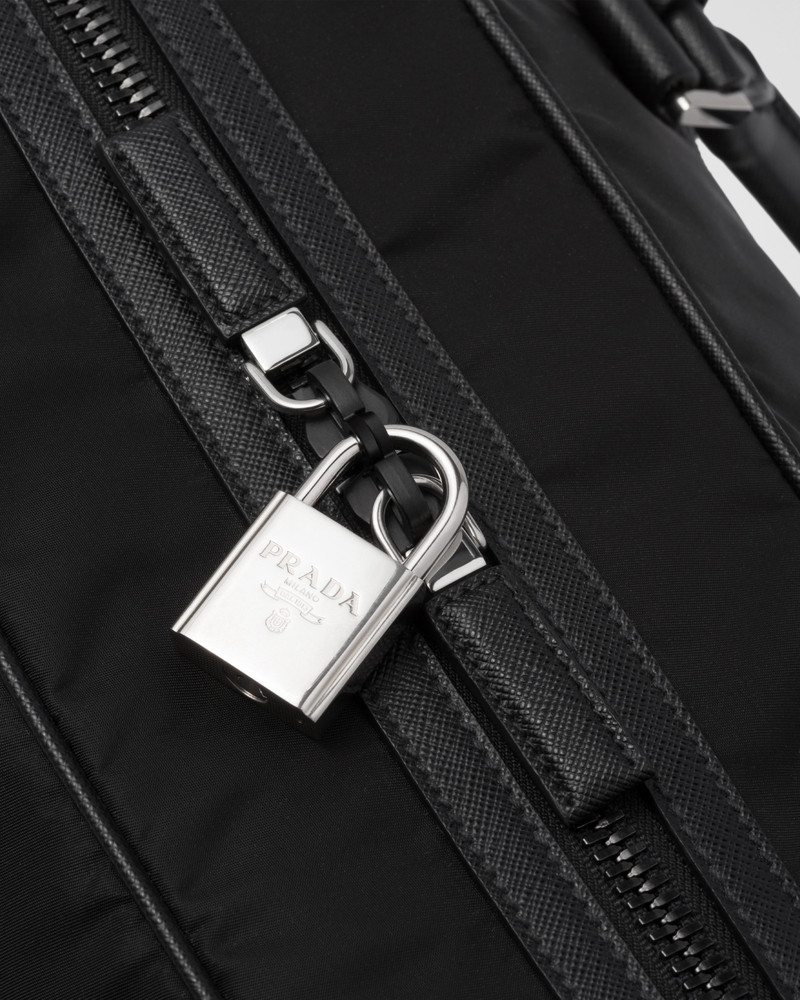 Re-Nylon and Saffiano leather duffel bag 6