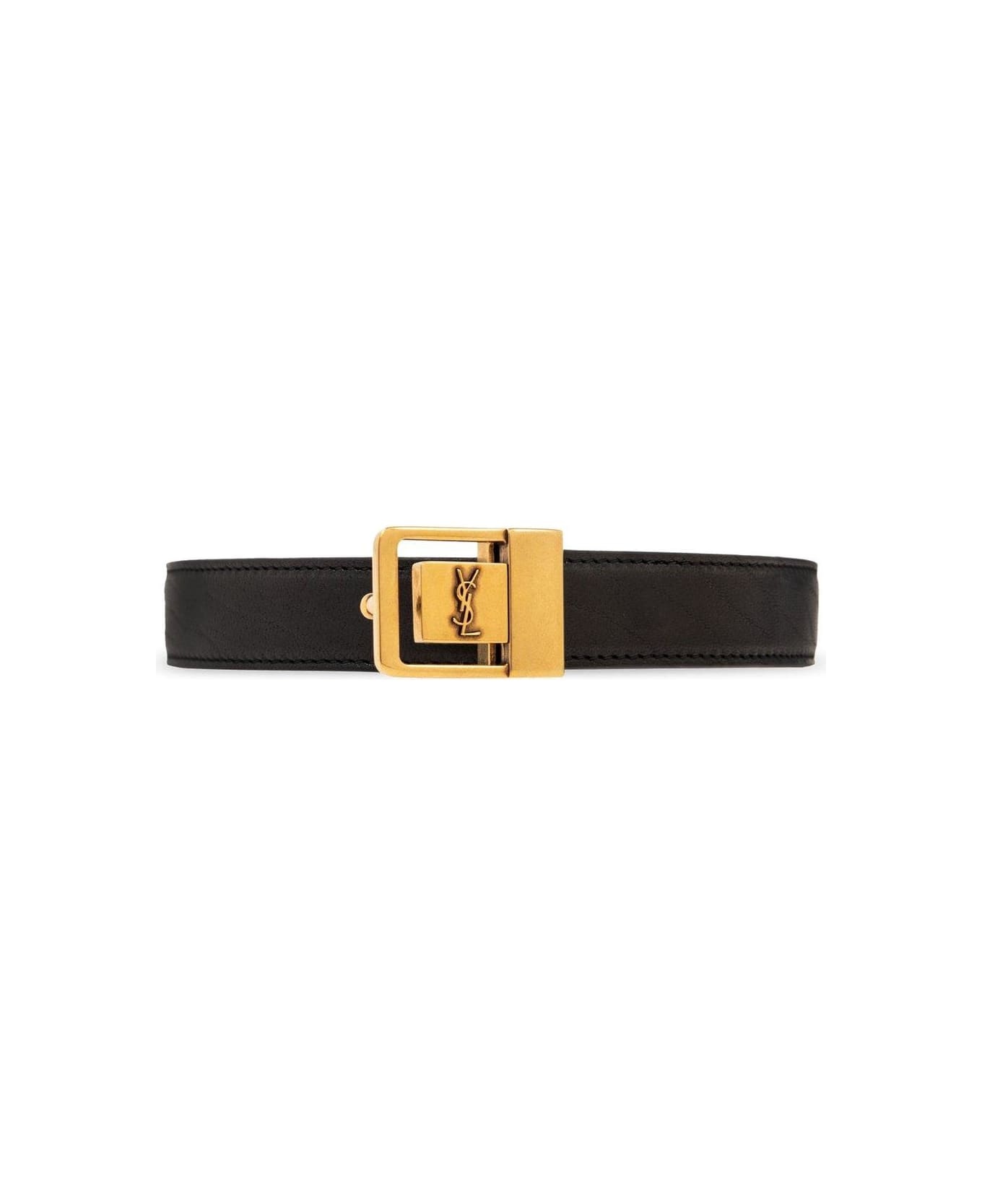 SAINT LAURENT La 66 Buckle Thin Belt | italist | REVERSIBLE