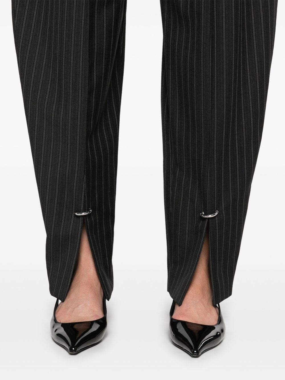 pinstripe pierced trousers - 5