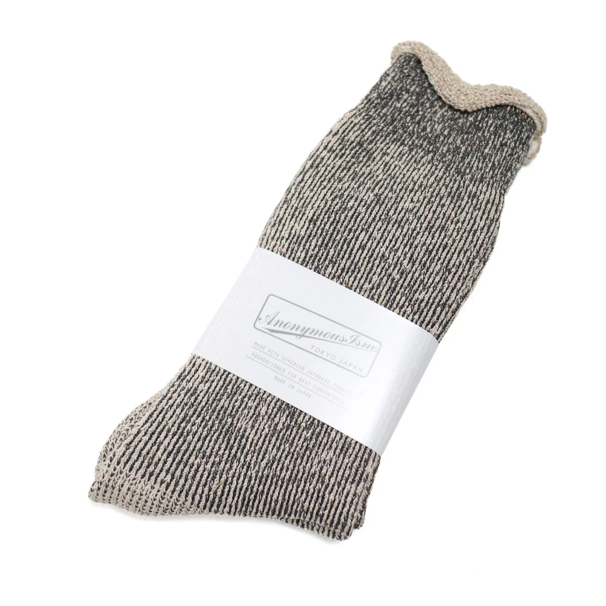 Hemp Thick Pile Crew Sock Black - 1