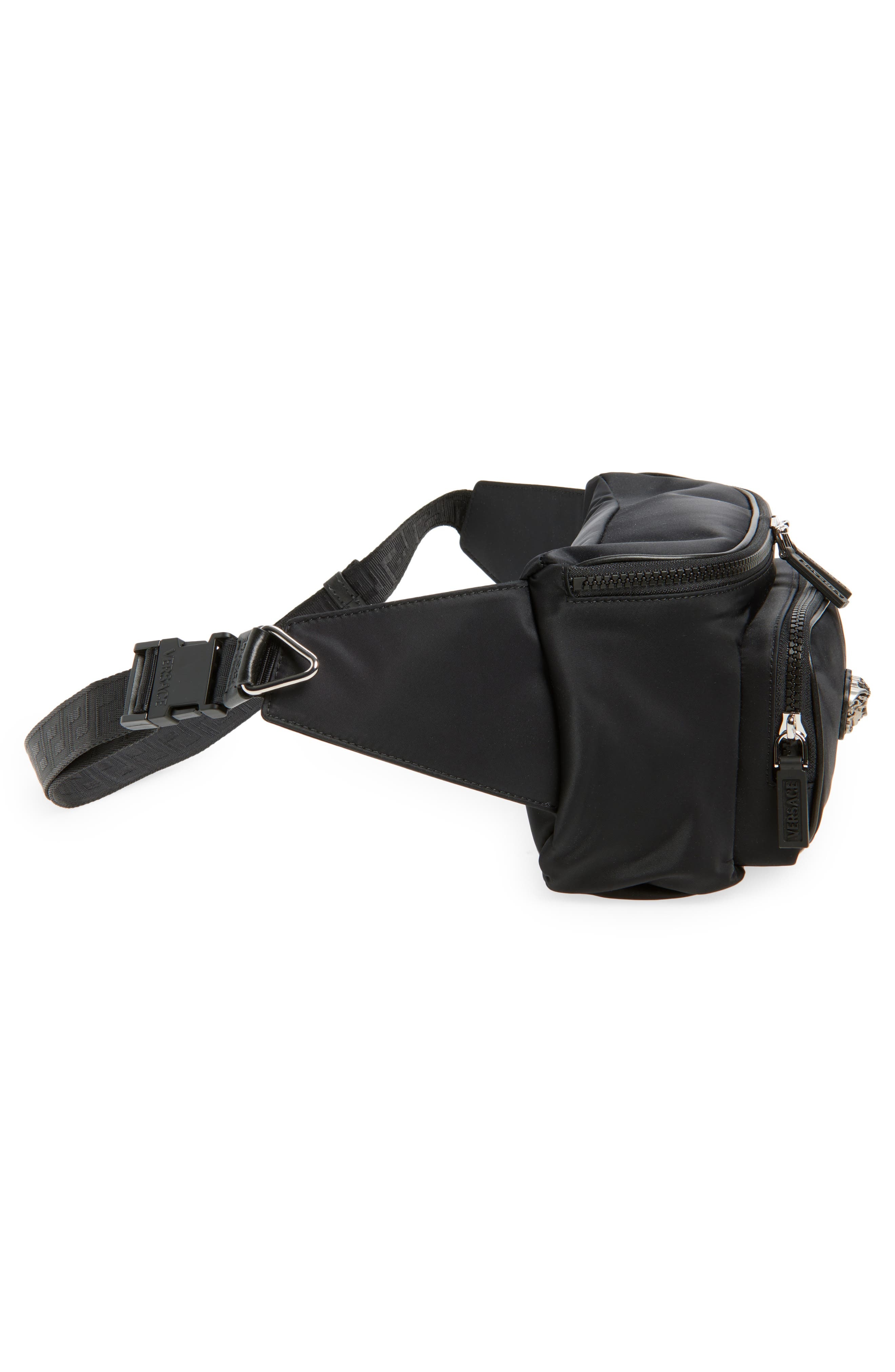 Versace La Medusa Nylon Belt Bag in Black-Palladium at Nordstrom - 5