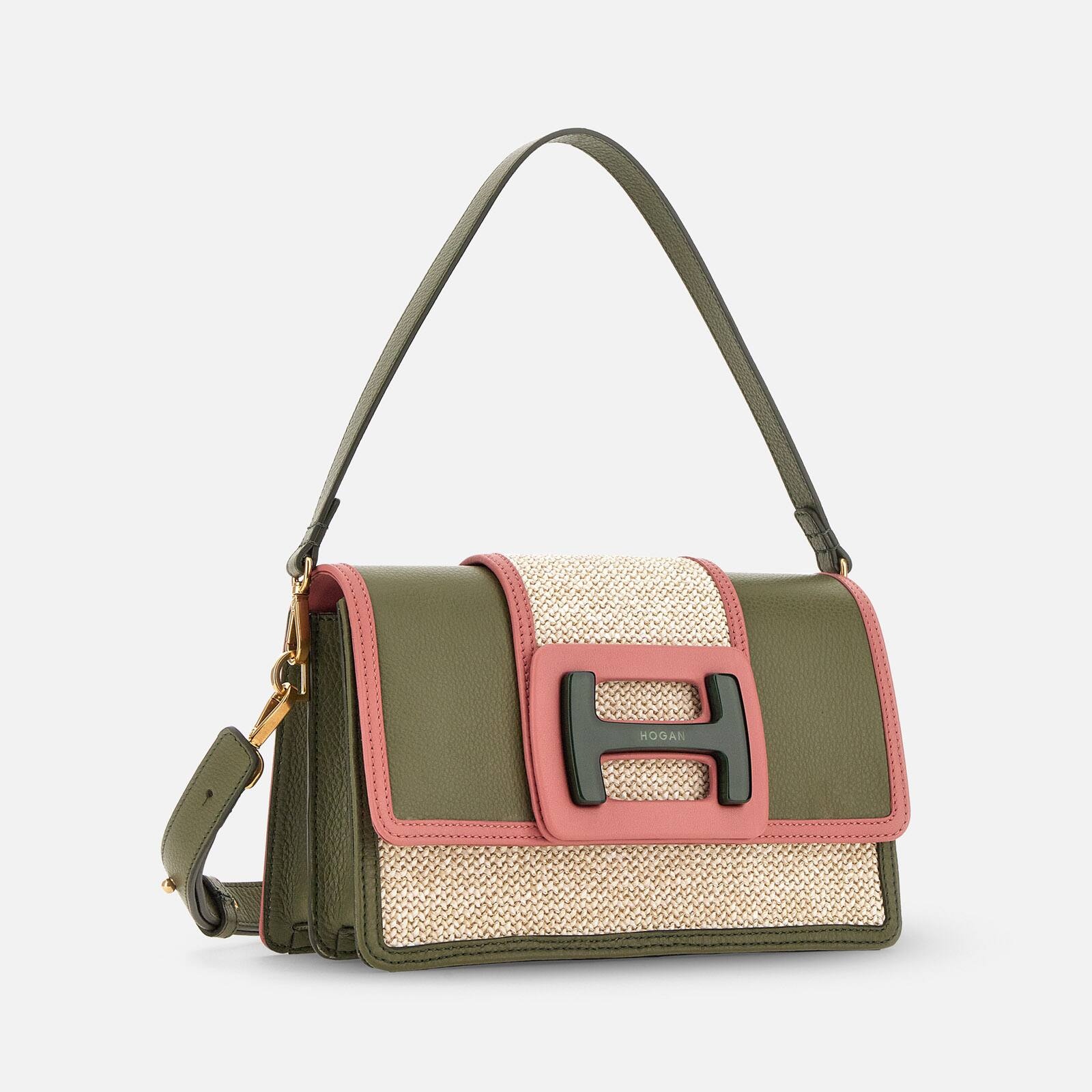 Hogan H-Bag Crossbody Bag Beige Pink Green - 3